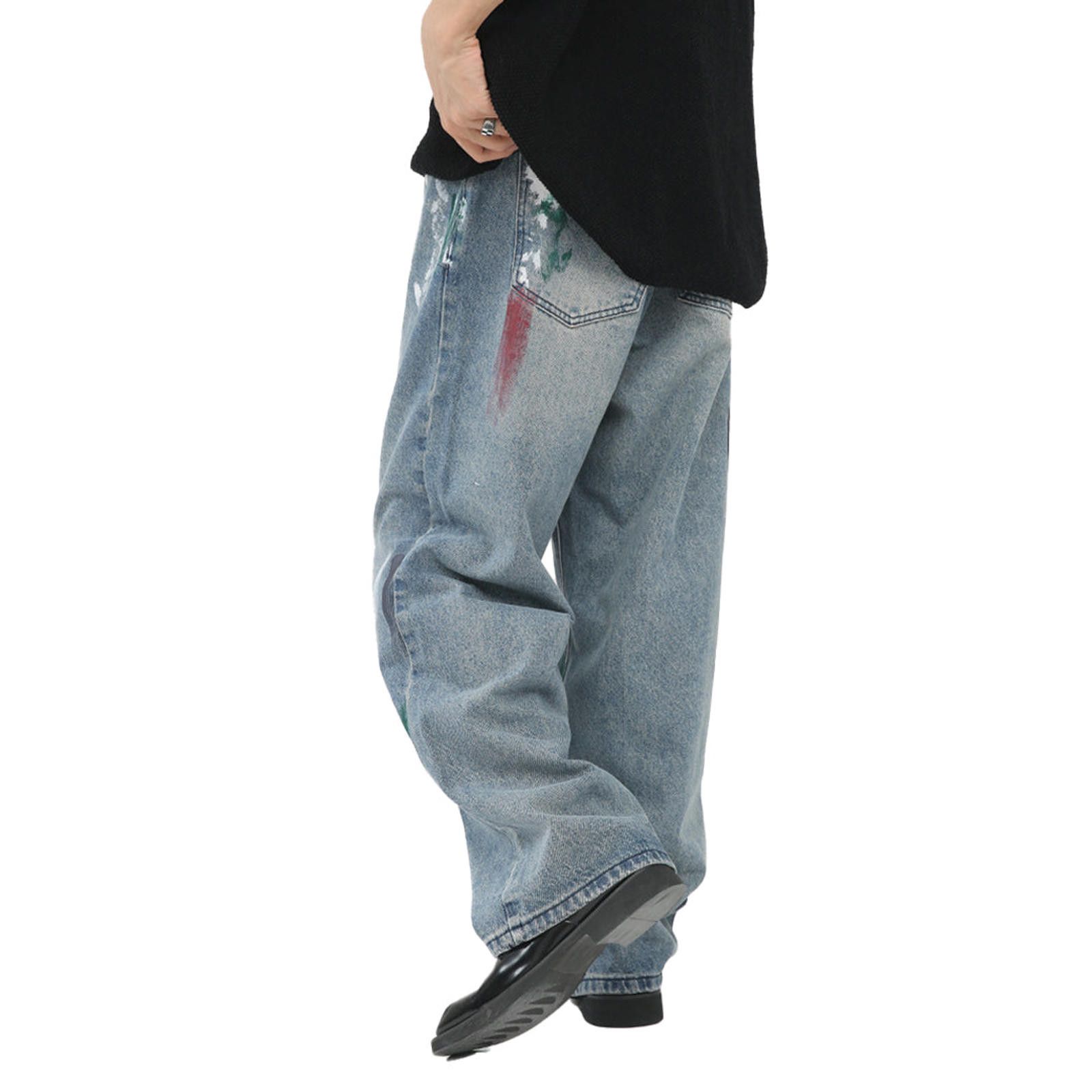 Japanese Brand Painted Wide Leg Denim Jeans Size US 32 / EU 48 - 8 Thumbnail