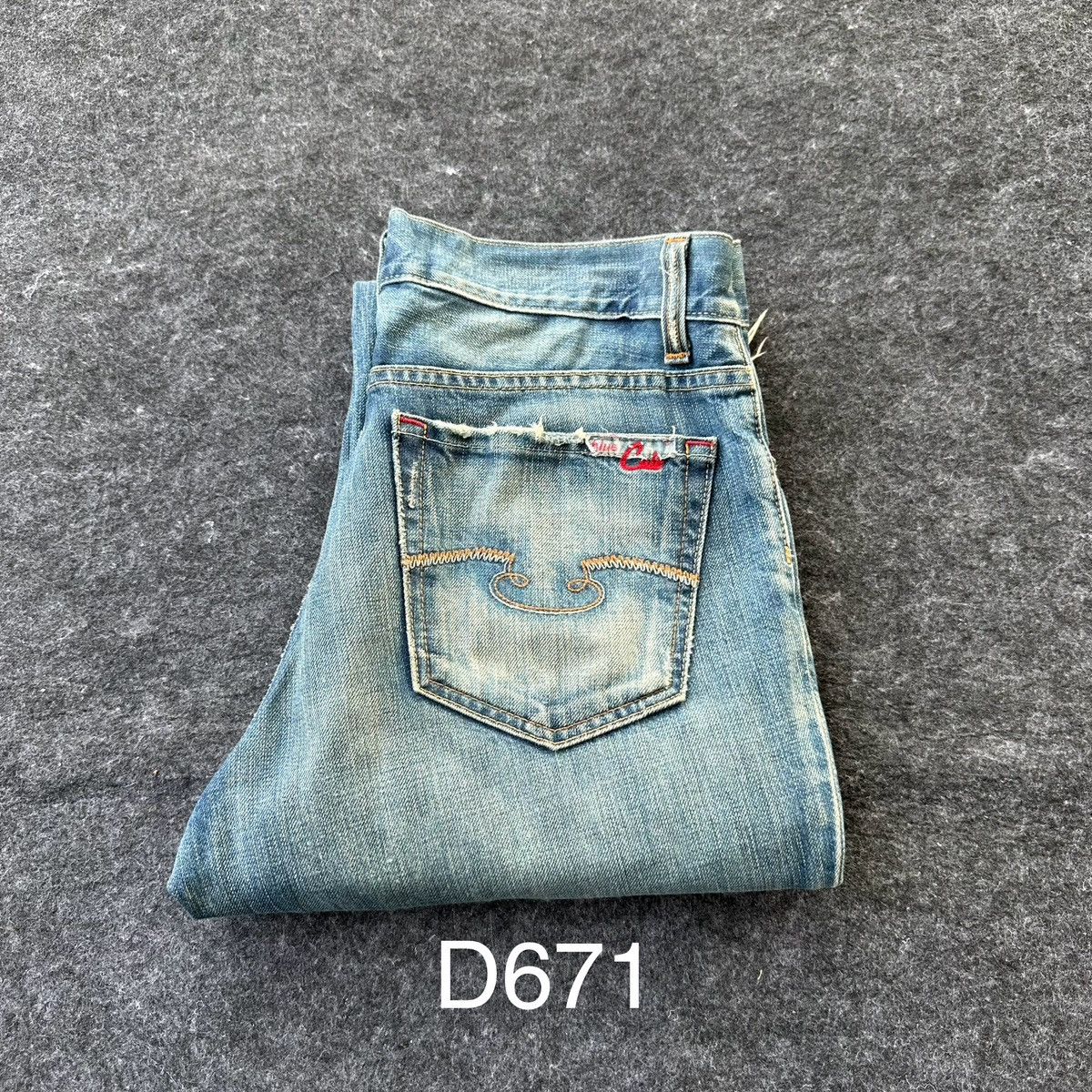 If Six Was Nine Blue Cult Made in Usa Flare Distressed Denim D671 Size US 30 / EU 46 - 18 Thumbnail
