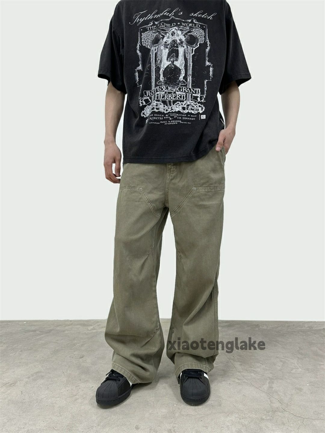Designer × Japanese Brand × Vintage washed faded loose baggy carpenter skate cargo pants Size US 32 / EU 48 - 2 Thumbnail