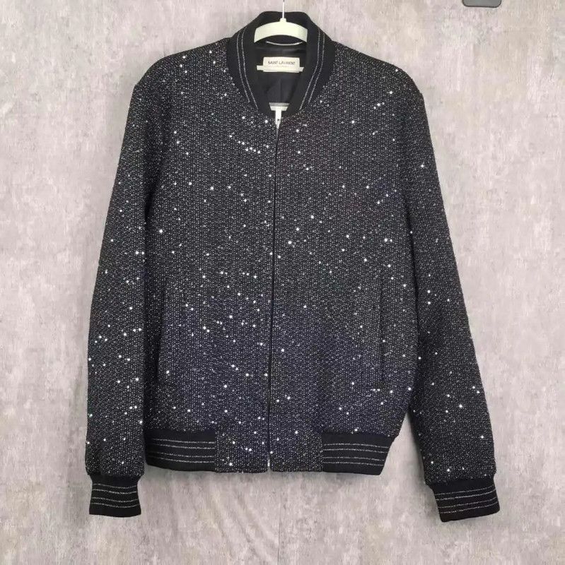 Yves Saint Laurent Saint Laurent Black Cotton Women's Jacket 0089 Size L / US 10 / IT 46 - 1 Thumbnail