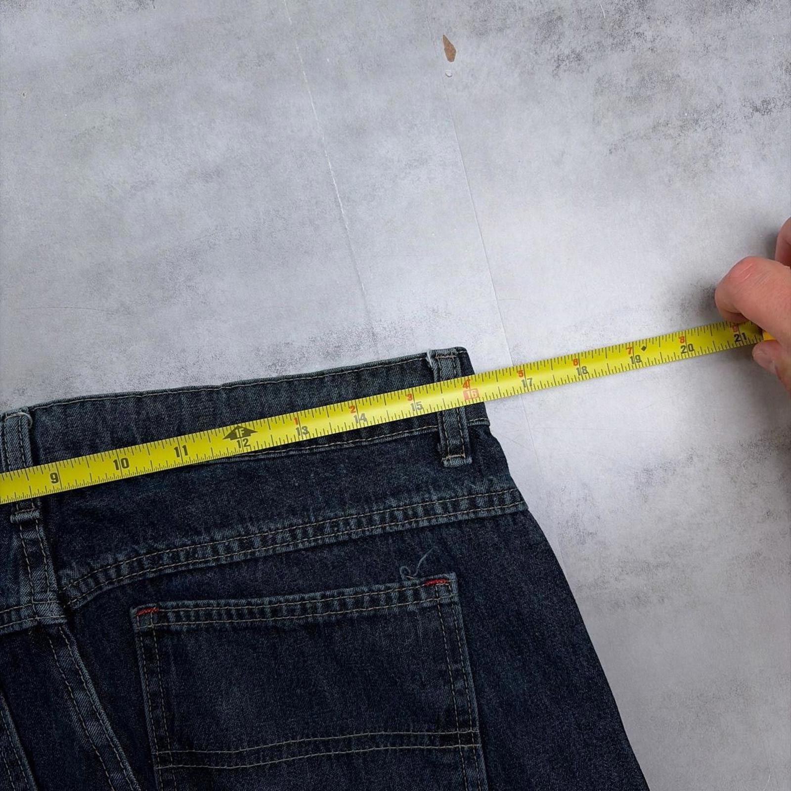Wrangler Y2K Dark Wash Wrangler Grunge Baggy Skater Cargo Denim Jeans Size 32" / US 10 / IT 46 - 6 Thumbnail