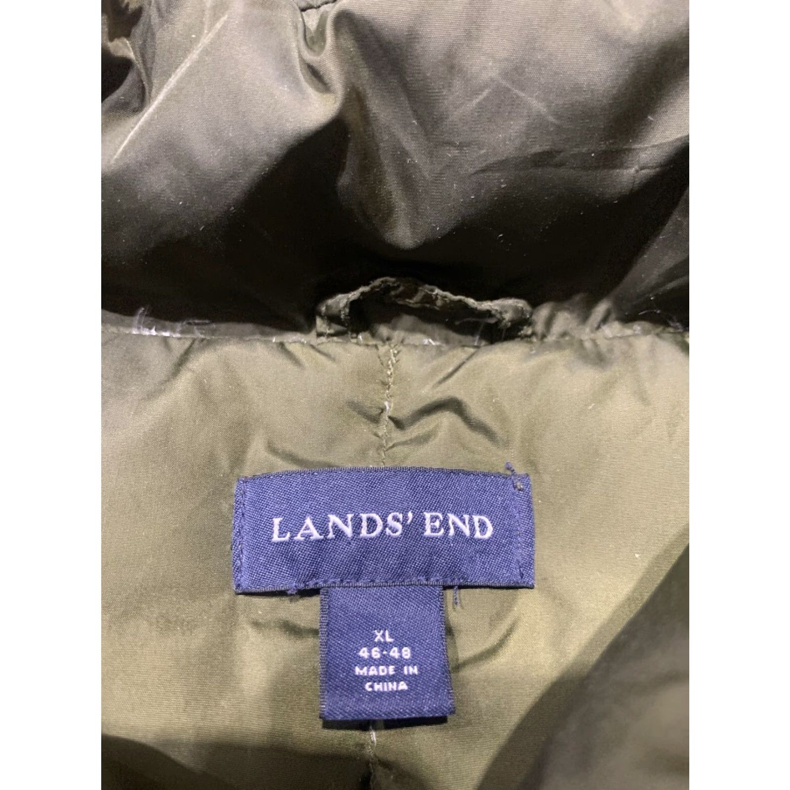 Lands' End Lands End Mens XL Extra Large Green Quilted Puffer Goose Down Nylon Vest Size US XL / EU 56 / 4 - 6 Thumbnail
