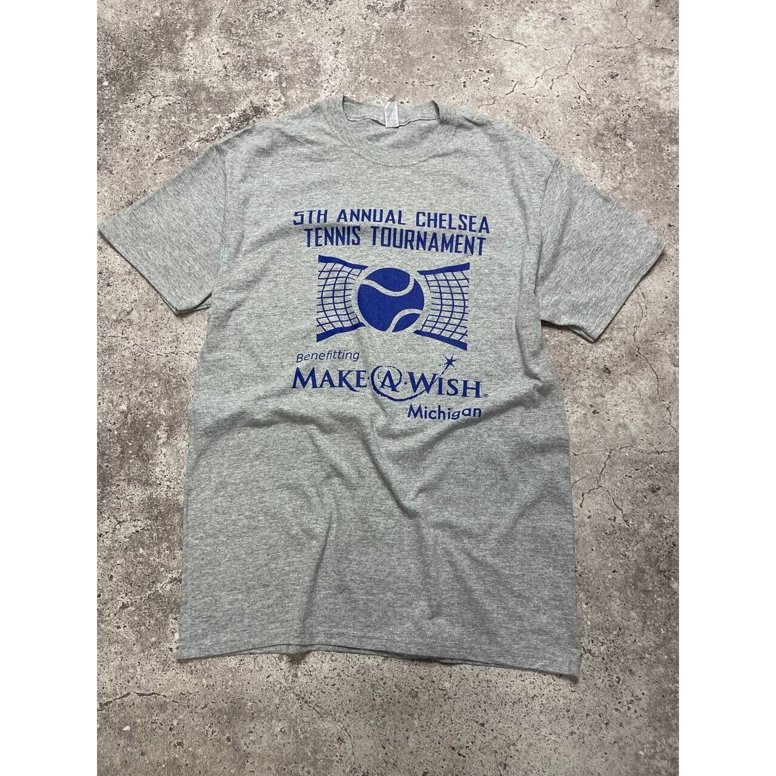Jerzees × Vintage Vintage Make-A-Wish Tennis Tournament Tee Chelsea Michigan Size US M / EU 48-50 / 2 - 1 Thumbnail
