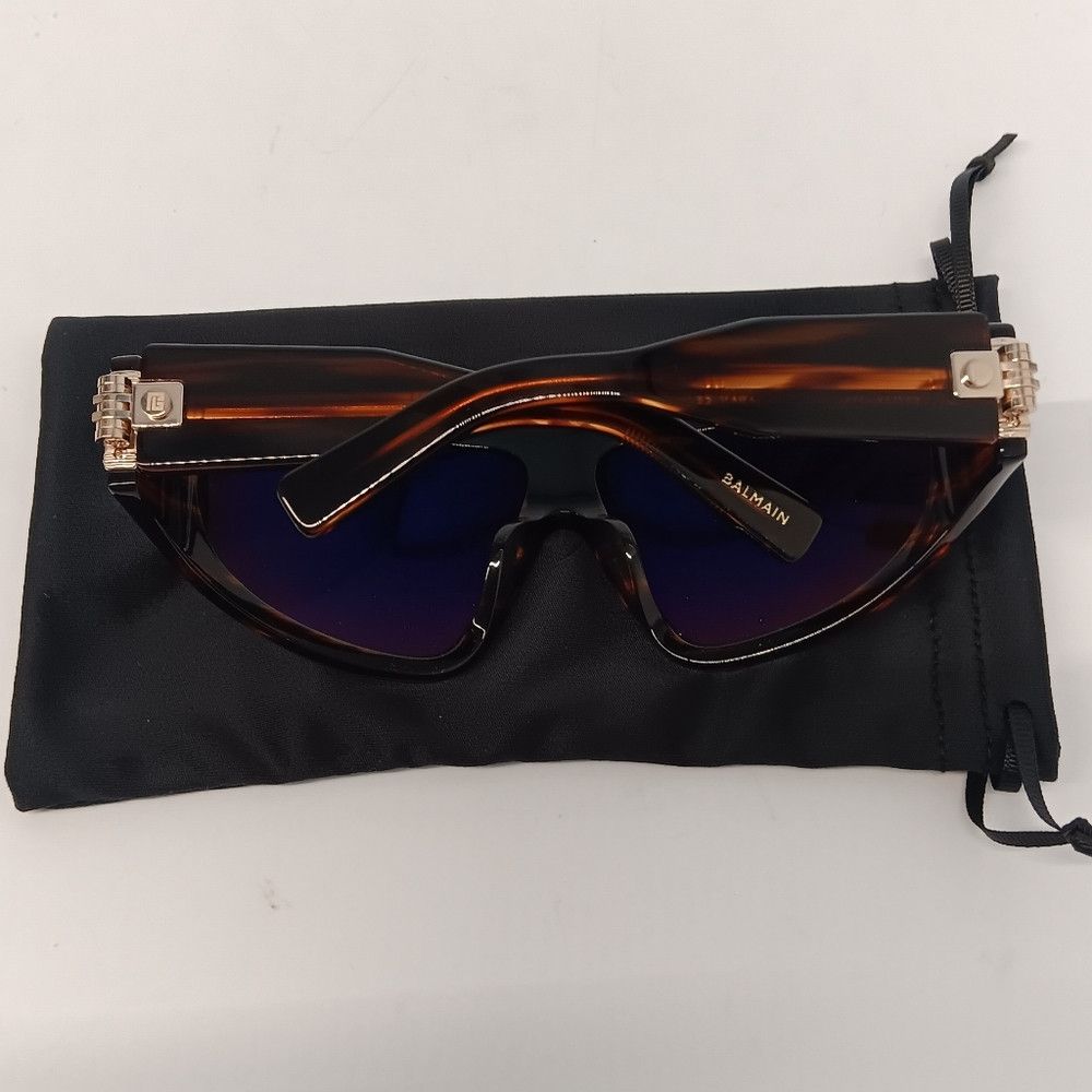 Balmain Balmain Unisex B-Escape Geometric Sunglasses - Brown/Gold Size ONE SIZE - 11 Thumbnail
