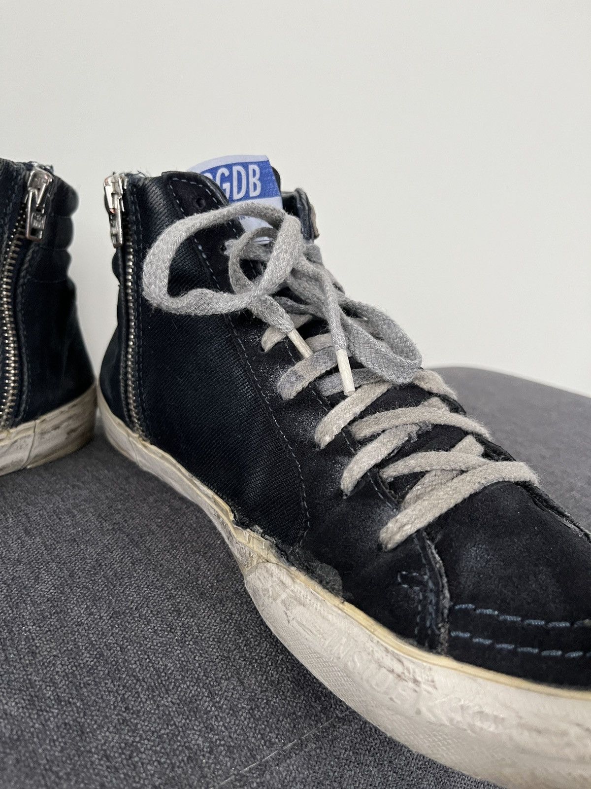 Golden Goose Golden Goose Slide Distressed Hi-top Sneakers Size US 7 / EU 40 - 18 Thumbnail