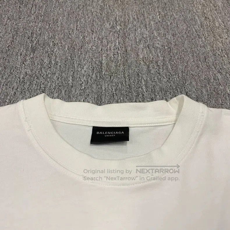 Balenciaga Balenciaga White Distressed Logo T-Shirt. Size US XS / EU 42 / 0 - 6 Thumbnail