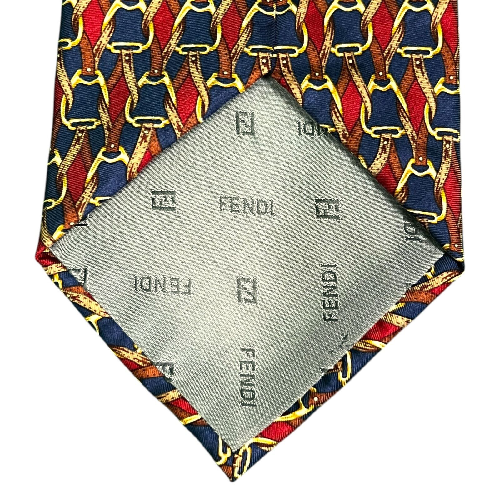 Fendi Vintage Men's Fendi Equestrian Horse Bit Print 100% Silk Tie Size ONE SIZE - 3 Thumbnail
