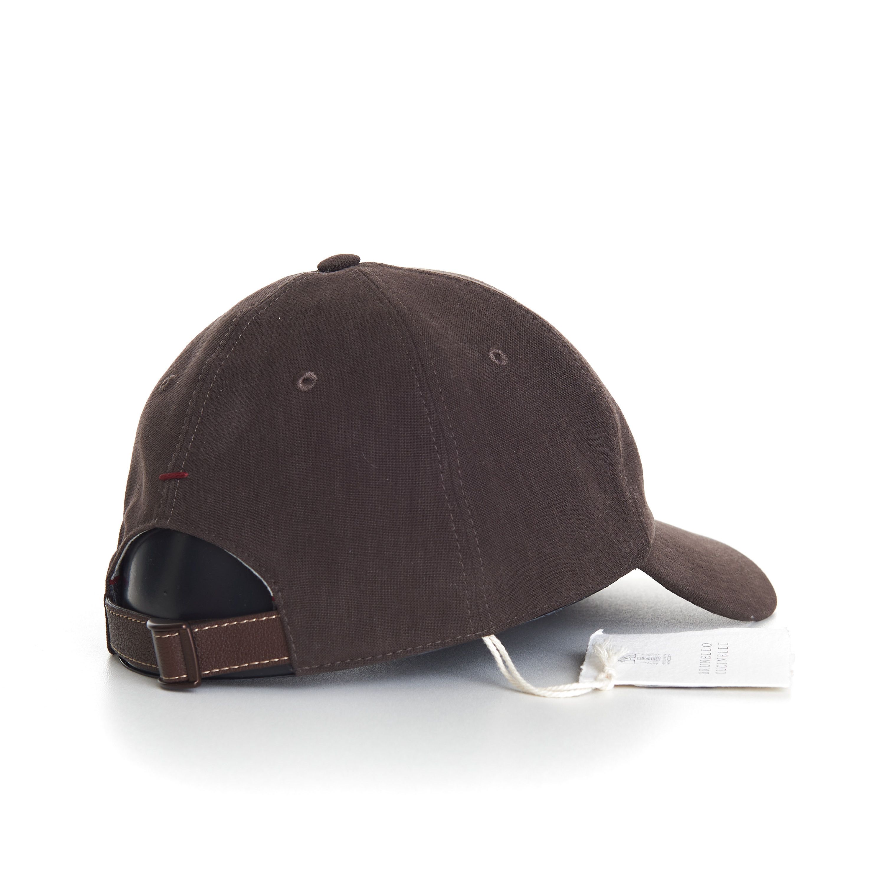 Brunello Cucinelli Baseball Cap In Brown Linen With Embroidered Logo Size L Size ONE SIZE - 5 Thumbnail