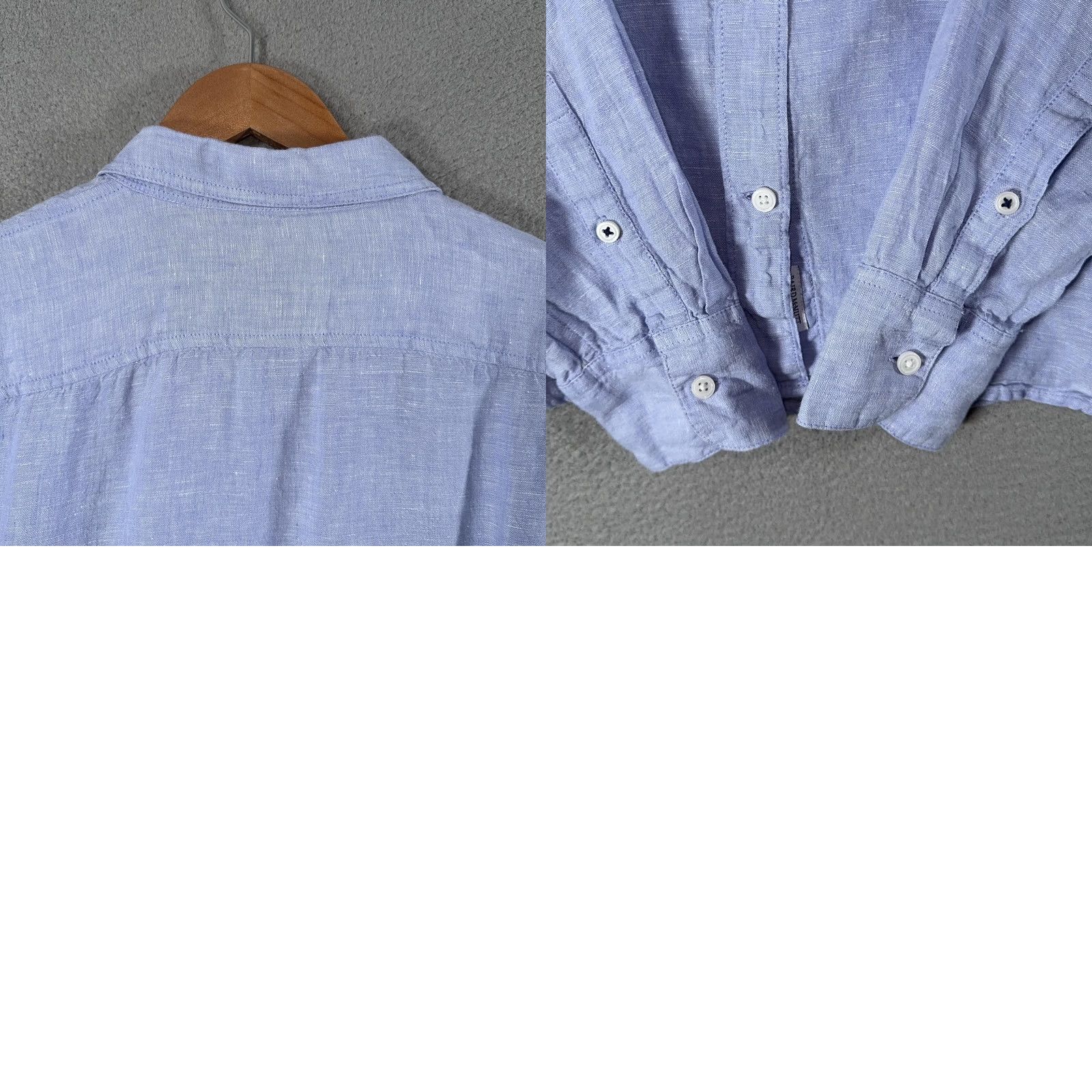 J.Crew J Crew Womens Shirt 2 Slim Blue Button Up Blouse Linen Size XS / US 0-2 / IT 36-38 - 9 Thumbnail
