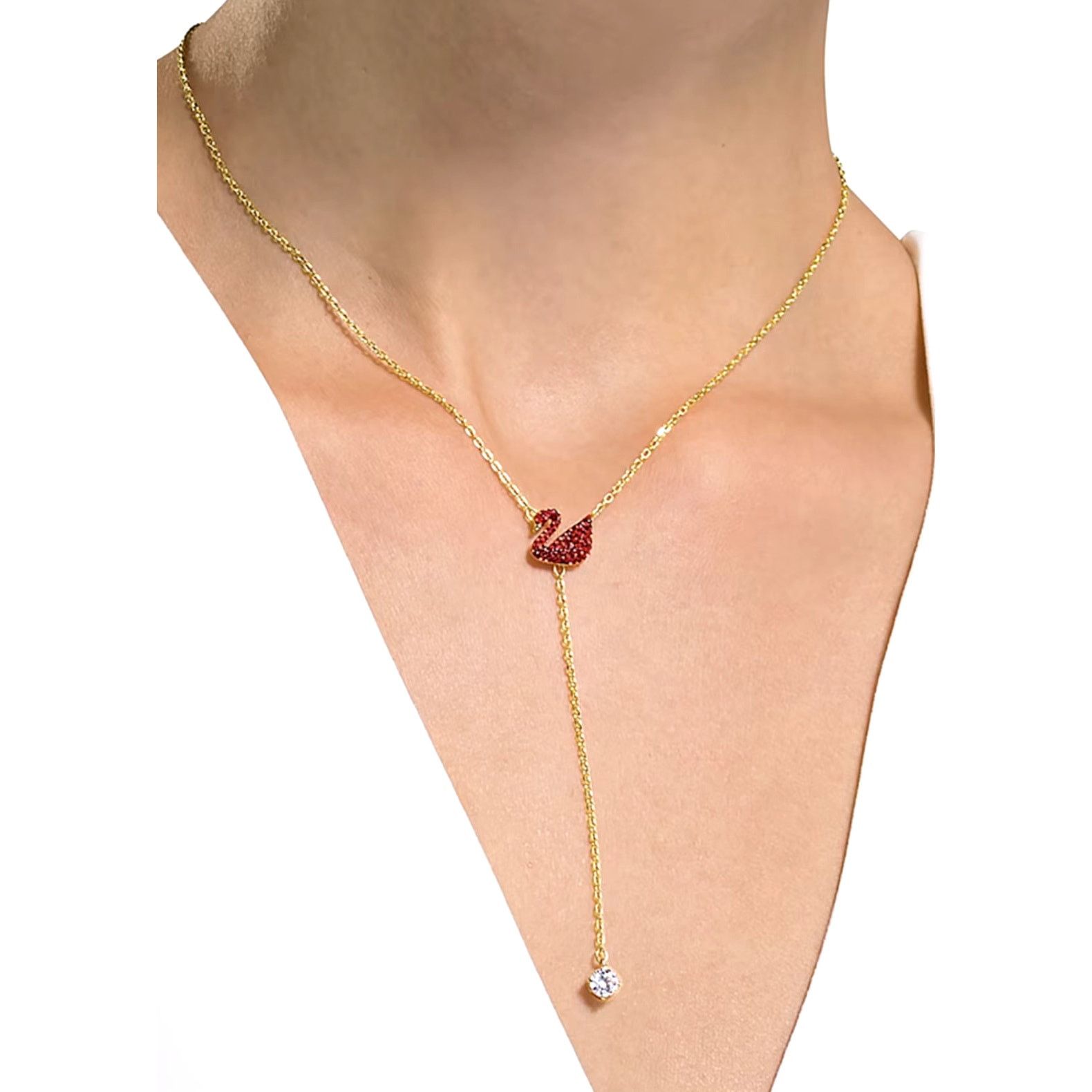 Swarovski Swarovski Iconic Swan necklace Swan, Red, Gold-tone plated Size ONE SIZE - 5 Thumbnail
