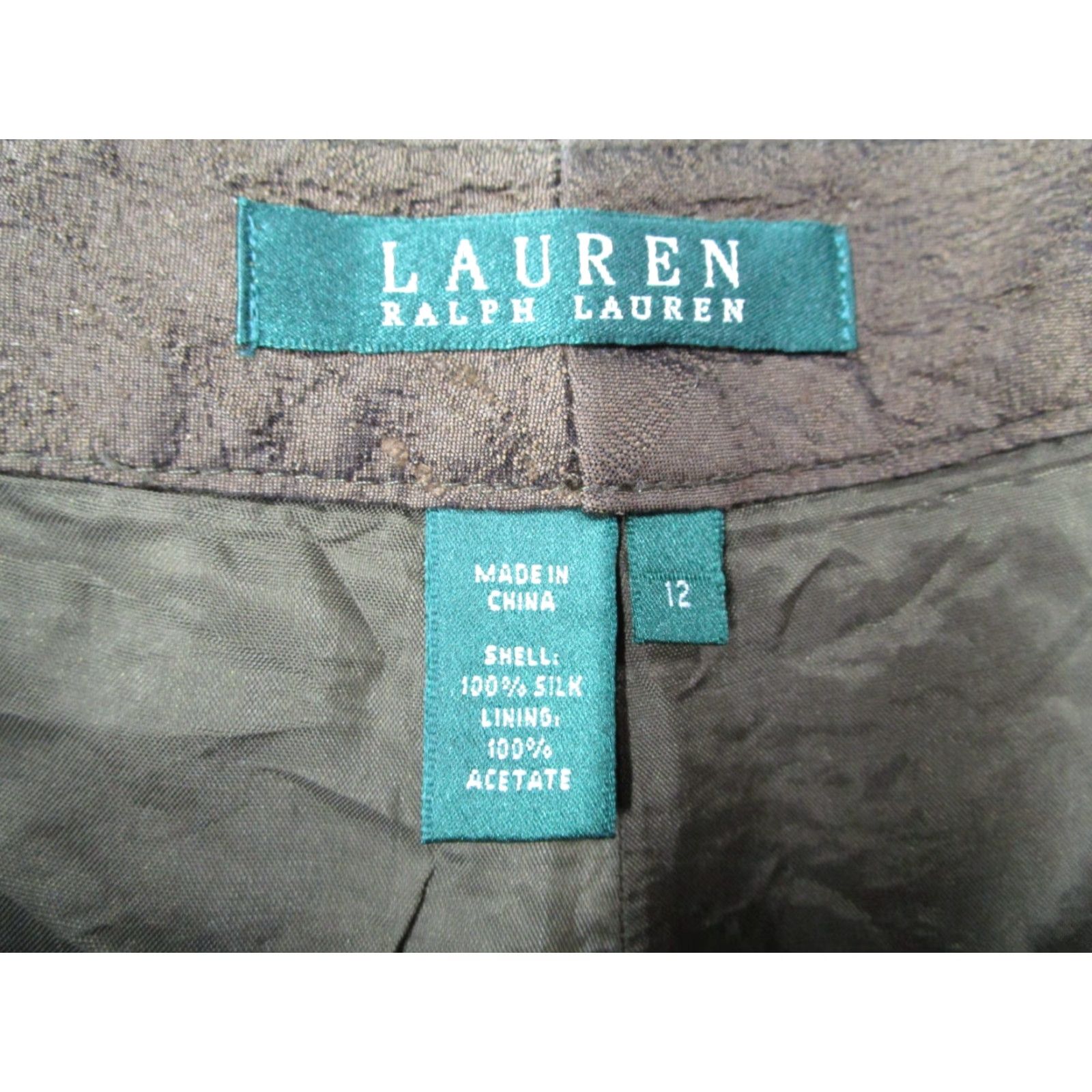 Ralph Lauren VINTAGE Ralph Lauren Women's Pants 12 Green High Rise Silk Casual Tapered City Retro Size 34" / US 12 / IT 48 - 2 Thumbnail