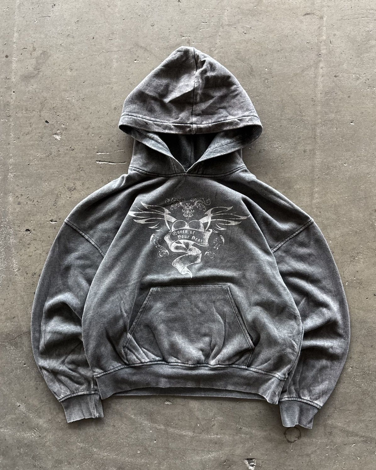 Vintage Stone Washed Poem Grey Hoodie Size US M / EU 48-50 / 2 - 1 Thumbnail