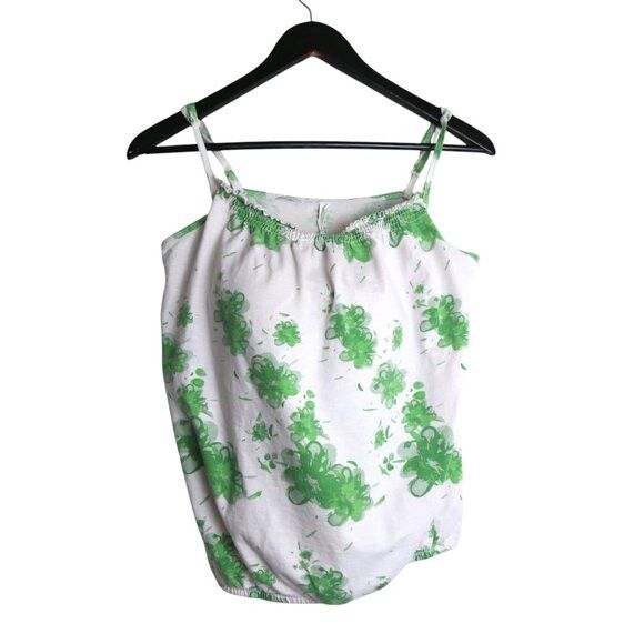 Vintage Vintage Denver Hayes Green White Floral Swim Tank Top Size L / US 10 / IT 46 - 1 Thumbnail