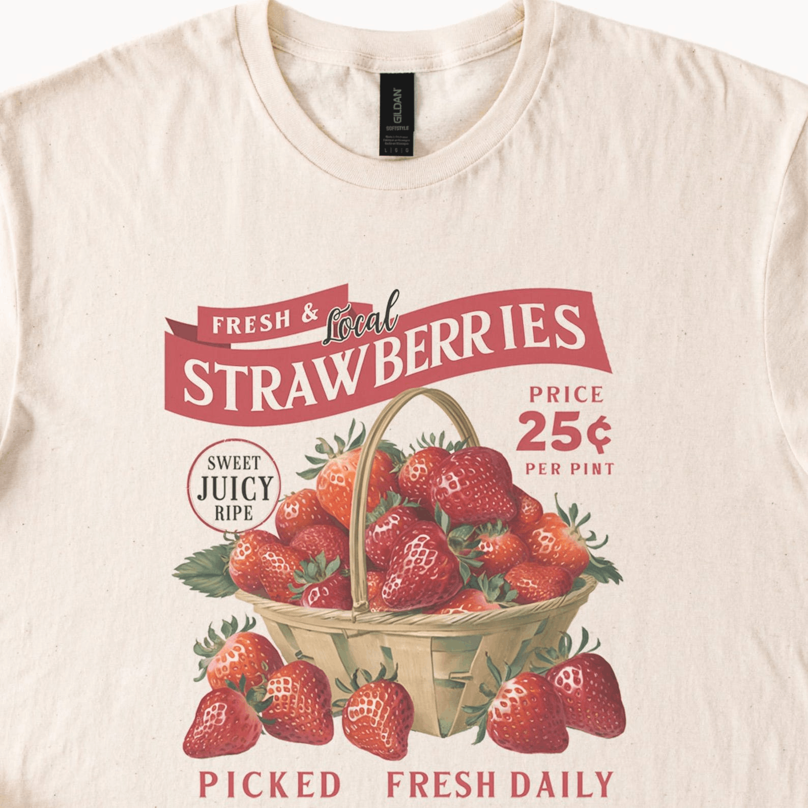 Other Farmers Market Strawberry Tee – Fresh Local Fruit T-Shirt Size S / US 4 / IT 40 - 2 Thumbnail