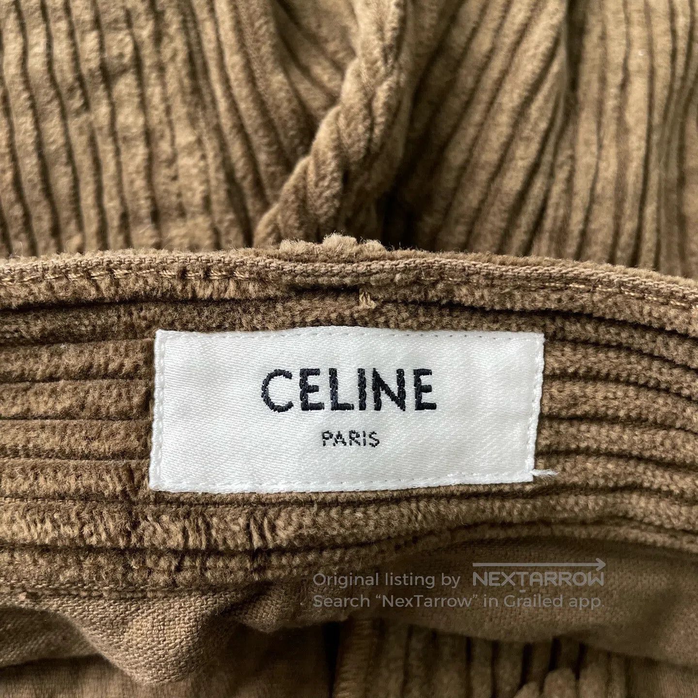 Celine CELINE High-Waisted Wide-Leg Corduroy Pants| Size US 29 - 4 Thumbnail