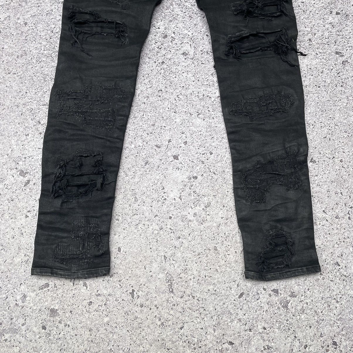 Represent Clo. Represent Clo. Shredded Distressed Black Wax Denim Jeans Size US 36 / EU 52 - 14 Thumbnail