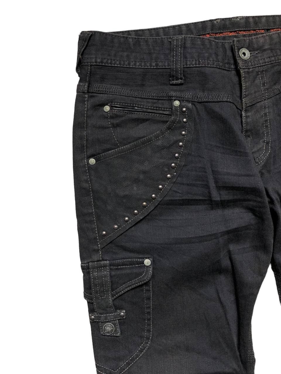 If Six Was Nine × Le Grande Bleu (L.G.B.) × Nicole Club Nicole Club for Men Studded Leather Pocket Flare Denim Pants Size US 32 / EU 48 - 4 Thumbnail