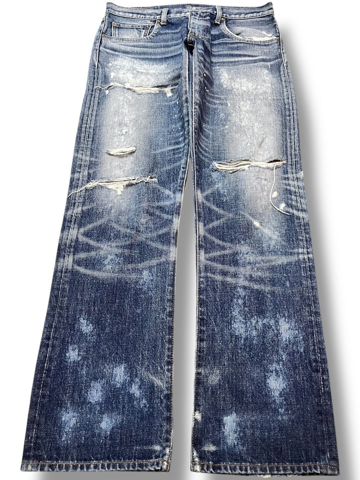 Hysteric Glamour Vintage Rnative Faded Wash Whiskering Denim Size US 33 - 1 Thumbnail
