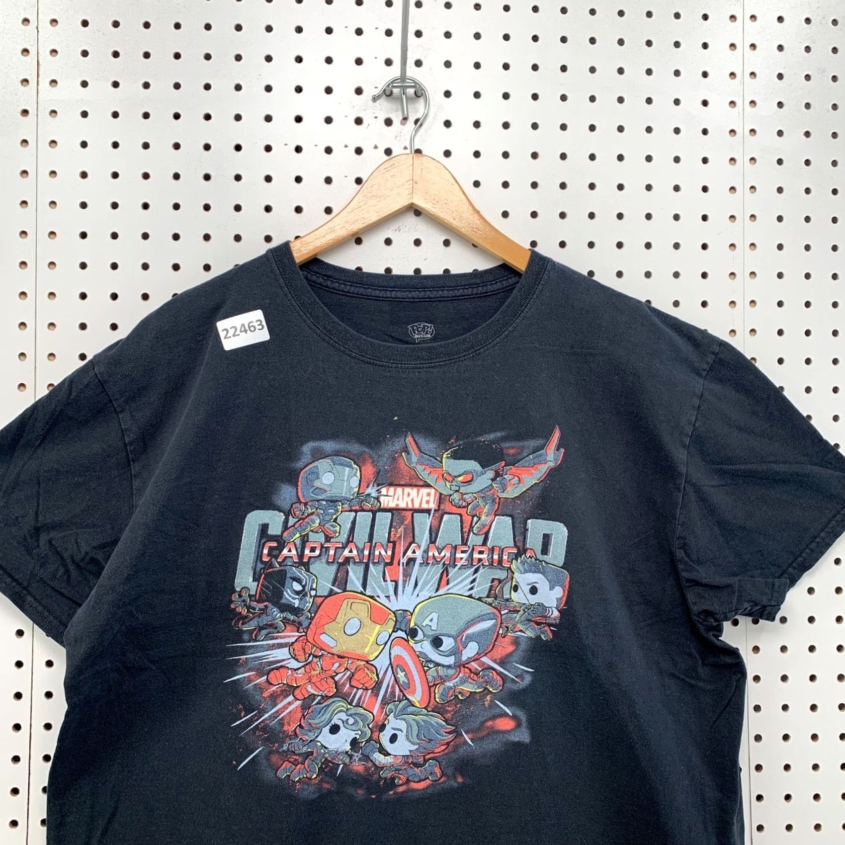 Vintage Marvel Shirt TEE Large Black Civil War Cartoon Movie Short Sleeve 23x28 Men Size US L / EU 52-54 / 3 - 4 Thumbnail