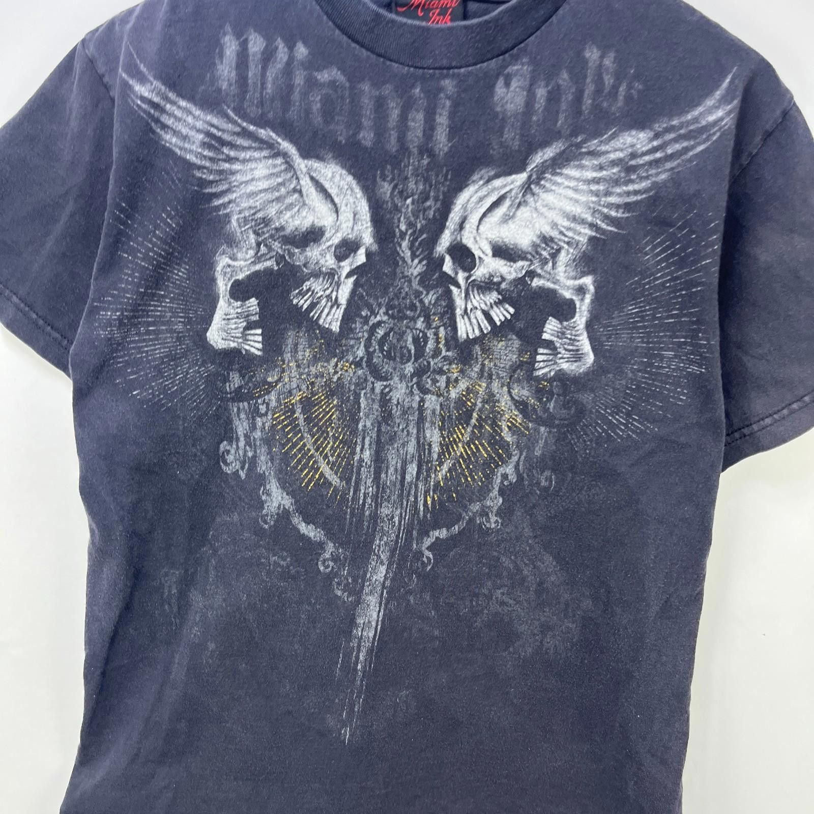 Other Vintage Y2K Miami Ink Tattoo Skull Graphic T-Shirt Wings Med Size US M / EU 48-50 / 2 - 2 Thumbnail