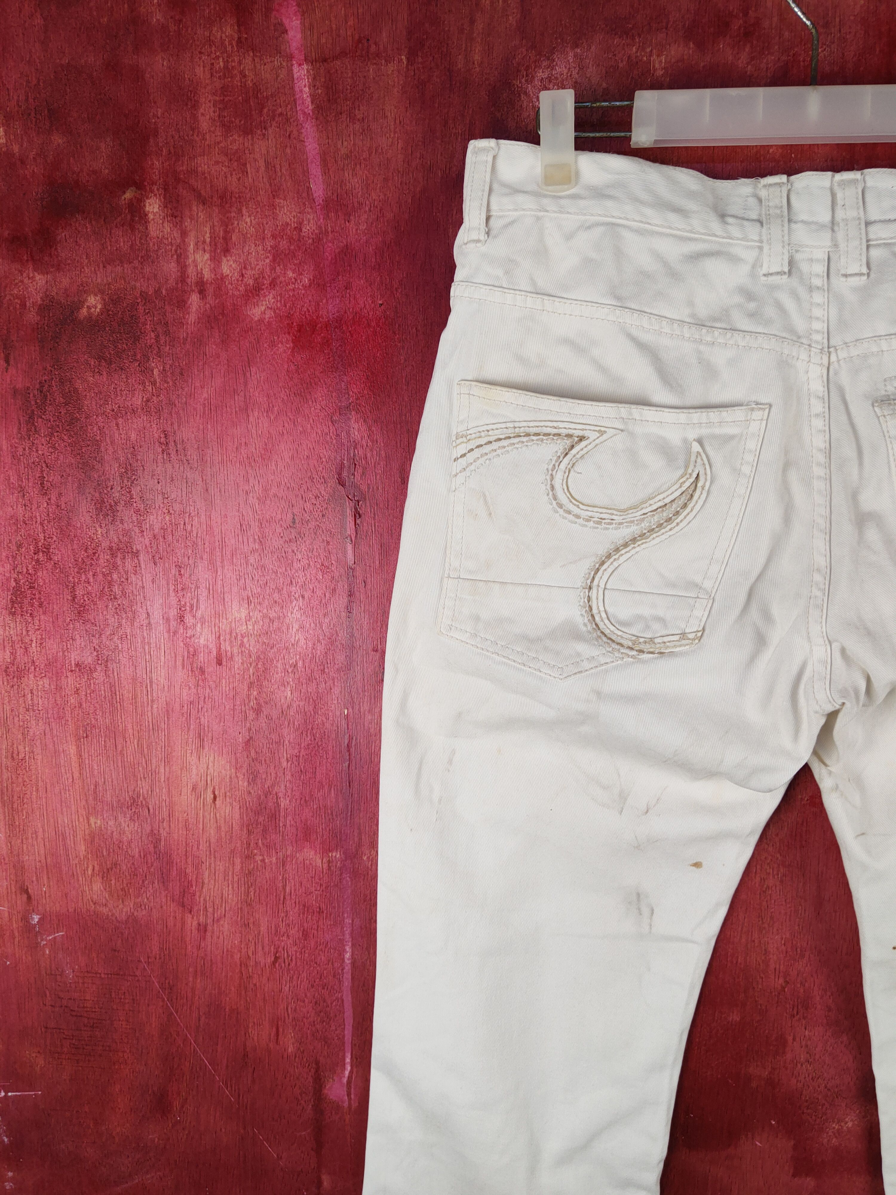 Japanese Brand Cloud 72 White Distressed Ripped Jeans #S2051 Size US 31 - 8 Thumbnail