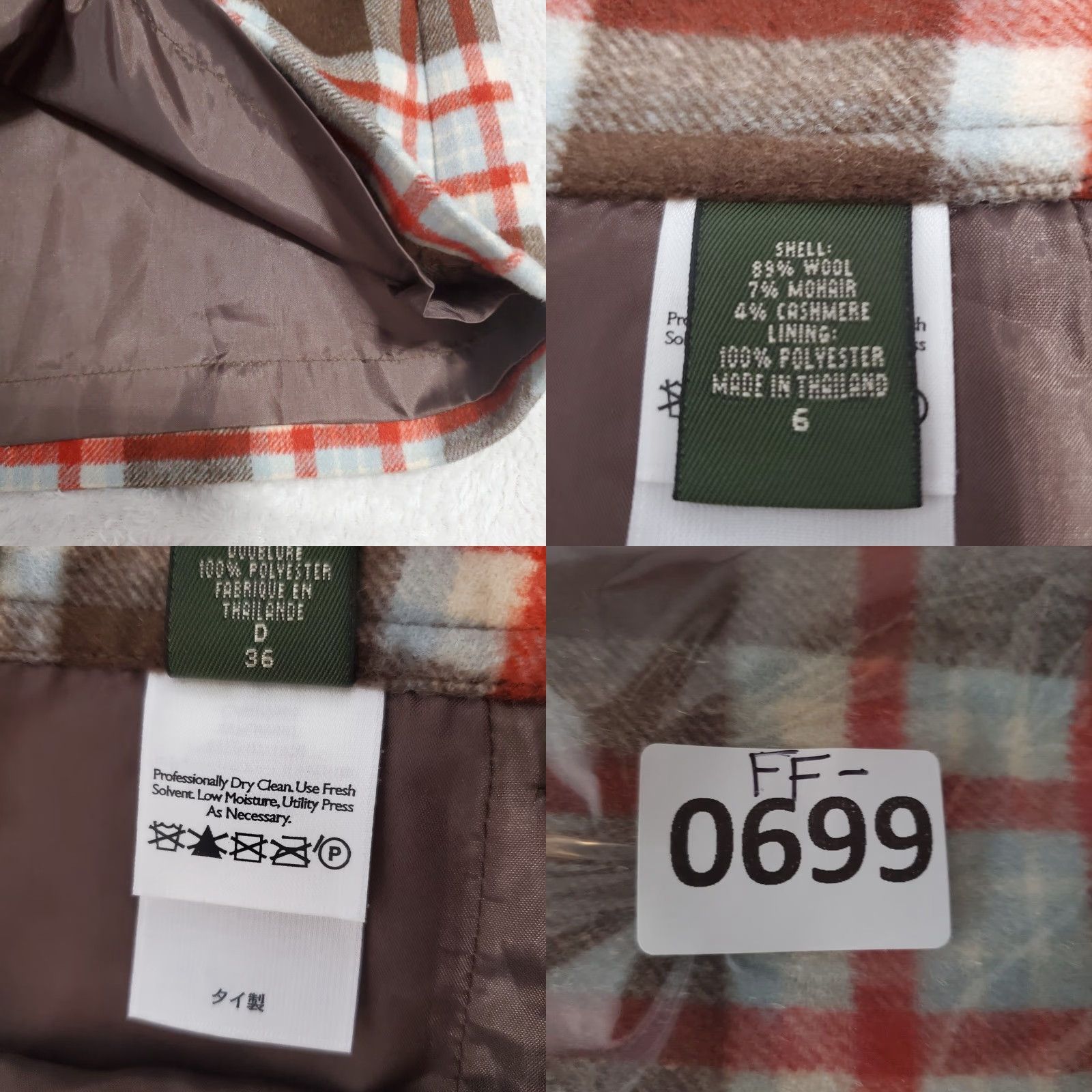 Eddie Bauer VINTAGE Eddie Bauer Skirt Womens 6 Brown Multi Plaid Wool Cashmere Blend Preppy Academia Pockets Lined Knee Length A-Line Mens? Size 28" / US 6 / IT 42 - 8 Thumbnail