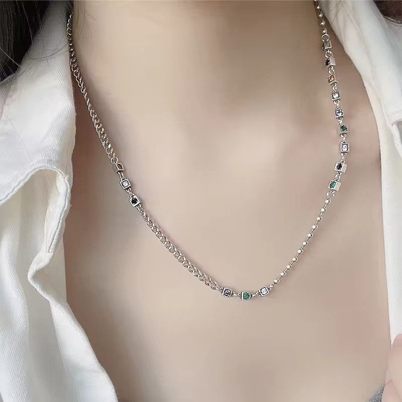 Other Elegant Multicolor Zircon Chain Necklace Size ONE SIZE - 3 Thumbnail