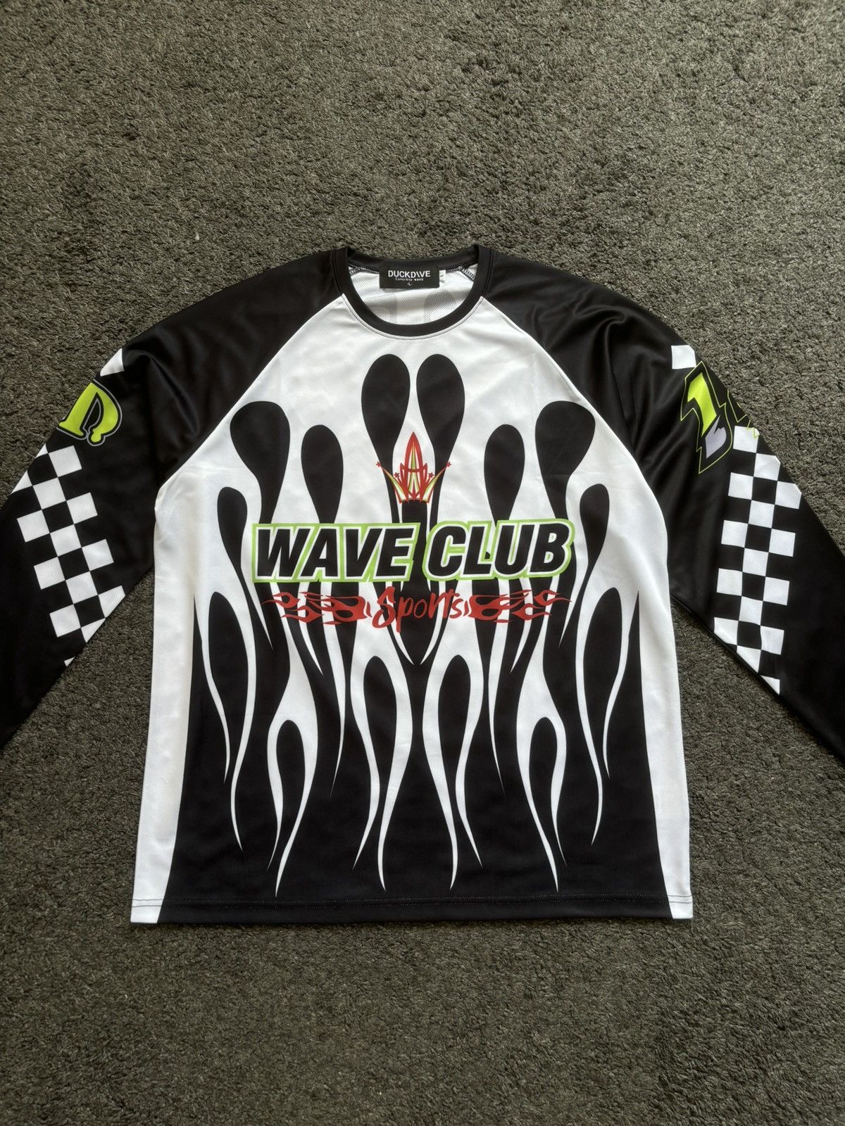 Other Vintage duckdive waveclub racing unisex white black jersey Size US L / EU 52-54 / 3 - 5 Thumbnail