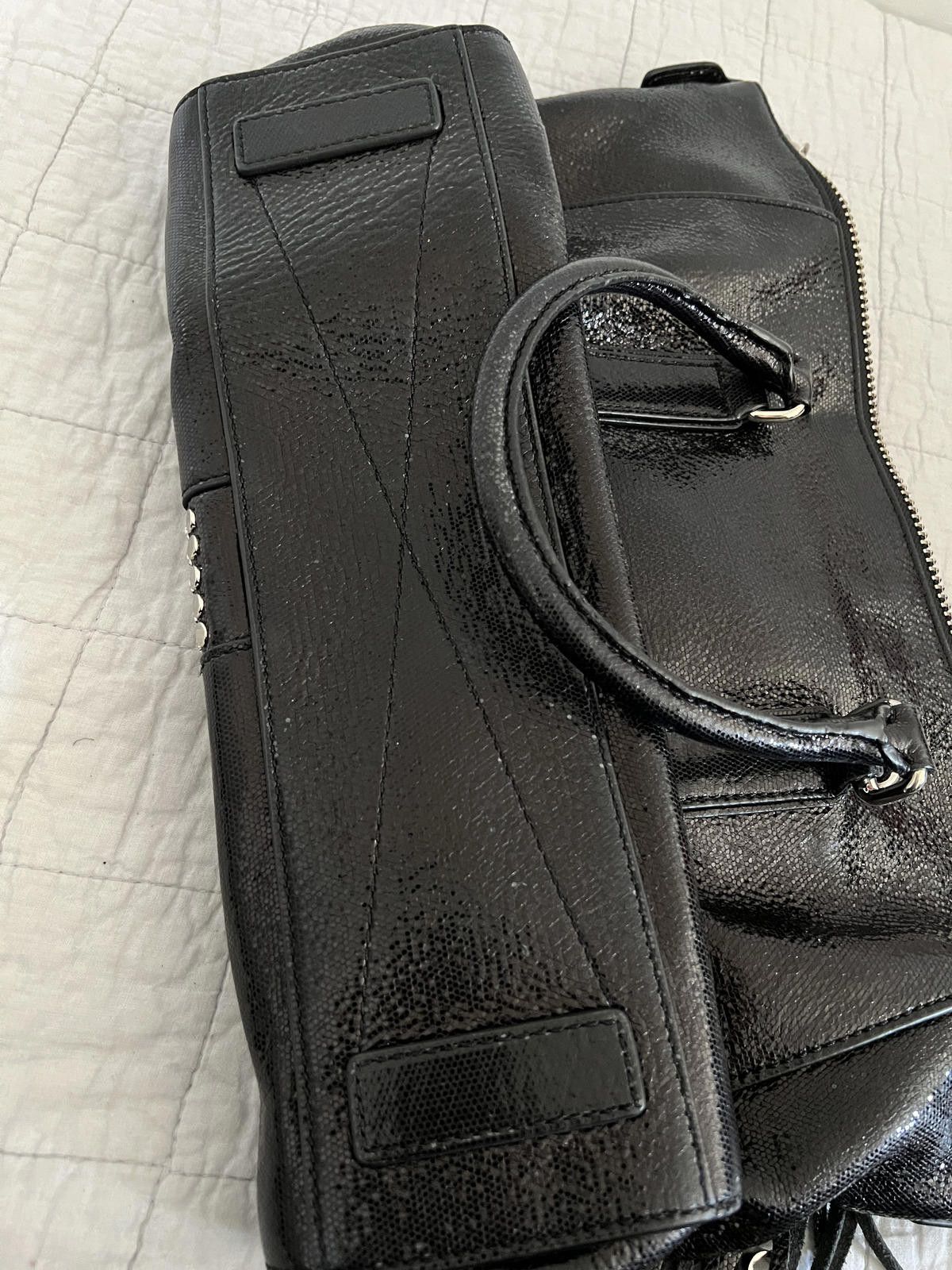 MILLY Milly Black Studded Pebbled Leather Tassel Tote Bag Size ONE SIZE - 7 Thumbnail