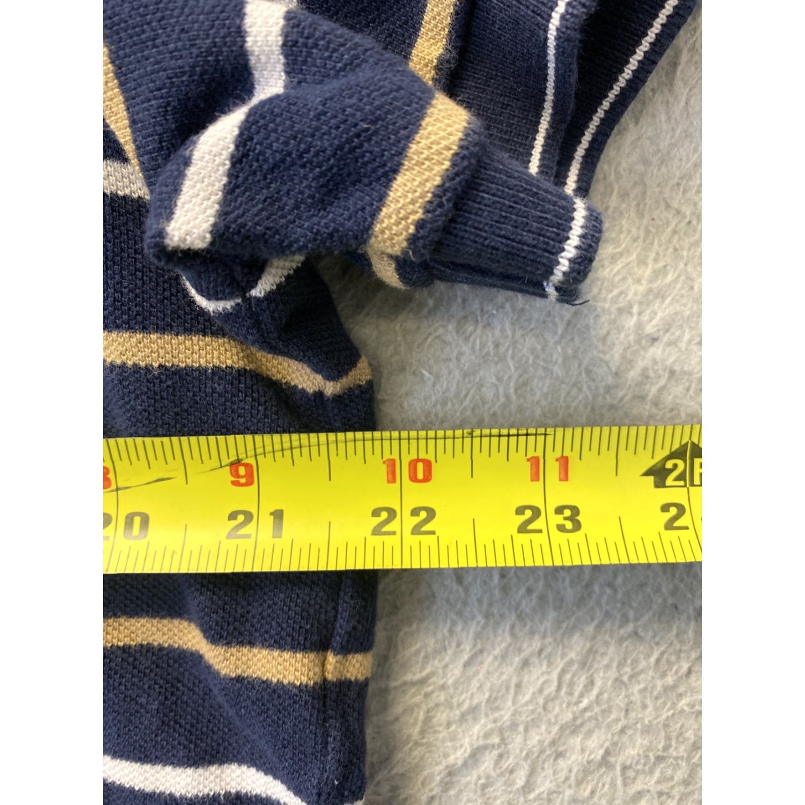 Eddie Bauer Eddie Bauer Polo Shirt Adult M Navy Stripe Short Sleeve Casual Men Pony 110-46 Regular Knit Multicolor/Blue-White-Stripe (No Graphic) Size US M / EU 48-50 / 2 - 5 Thumbnail