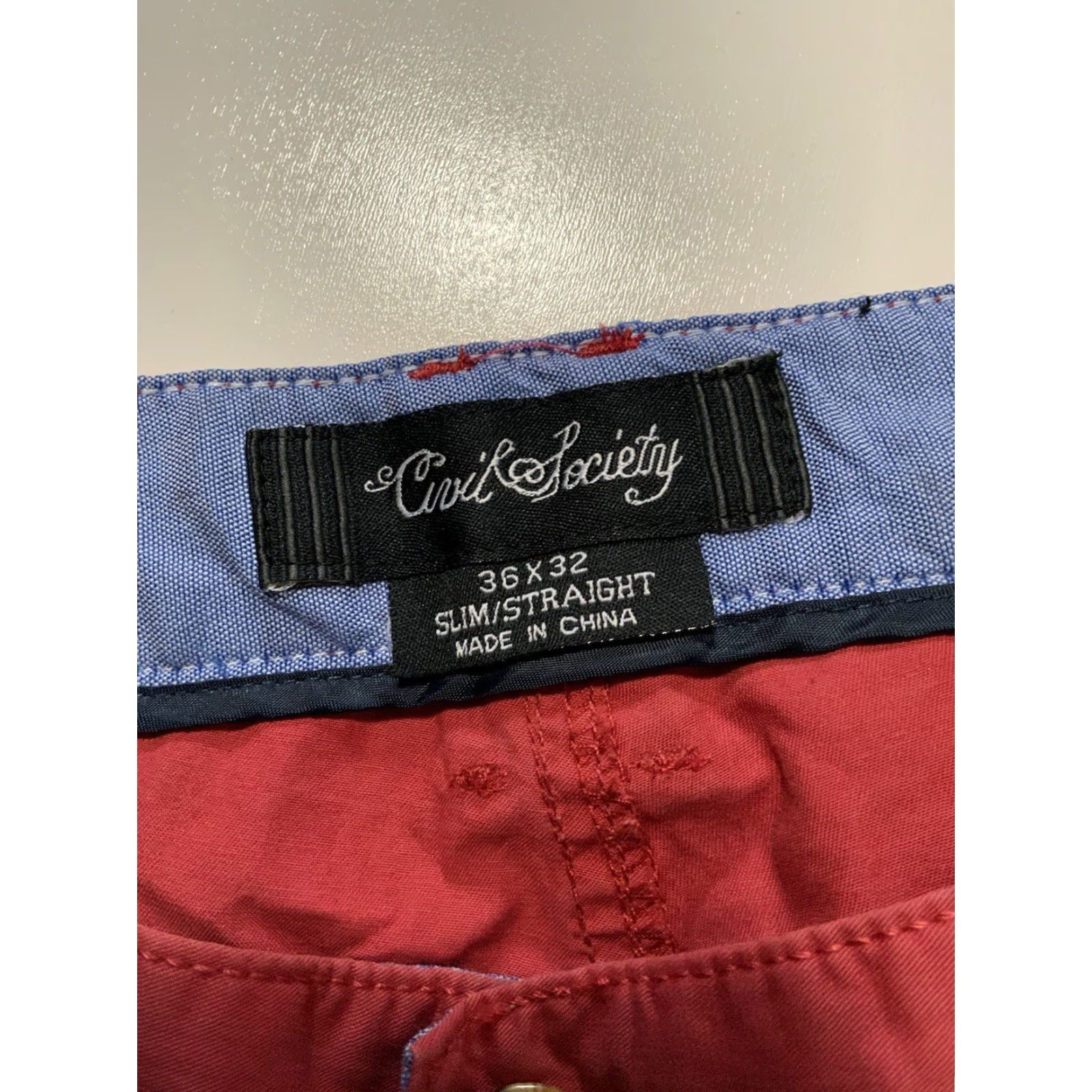 Vintage Civil Society Salmon Coral Pink Slim Straight Chino Flat Front Pants Sz. 36 Size US 36 / EU 52 - 4 Thumbnail