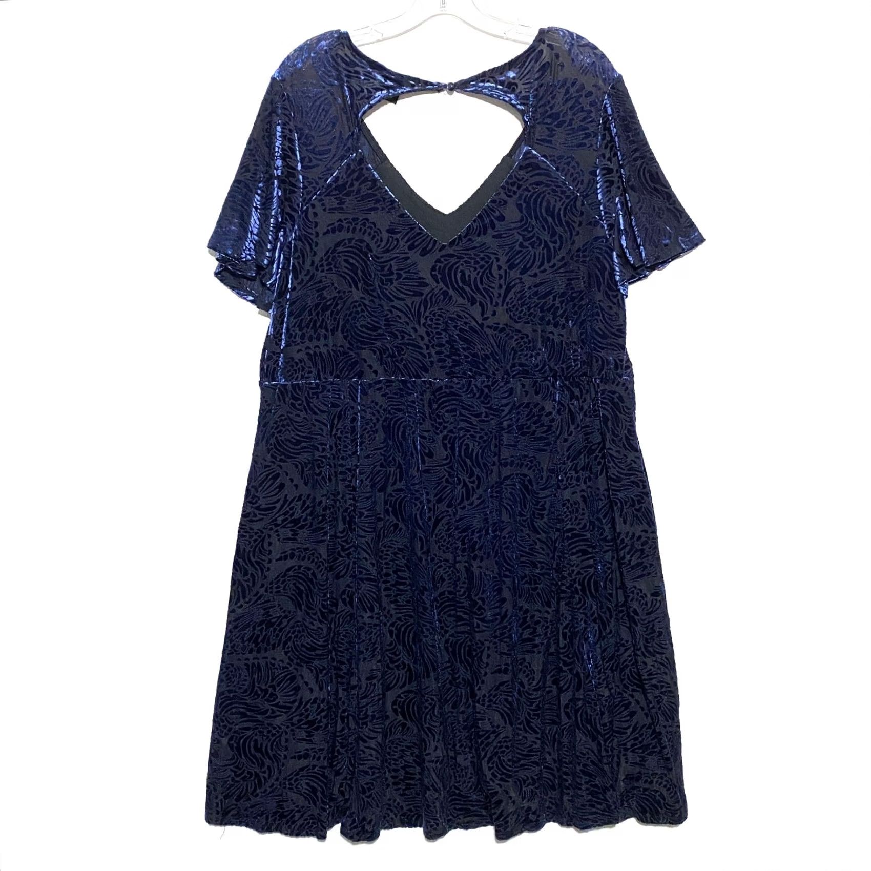 Torrid Torrid Velvet Burnout Midi Dress 2 Blue Black Paisley Witchy Whimsigoth Grunge Size XXL / US 16-18 / IT 52-54 - 4 Thumbnail