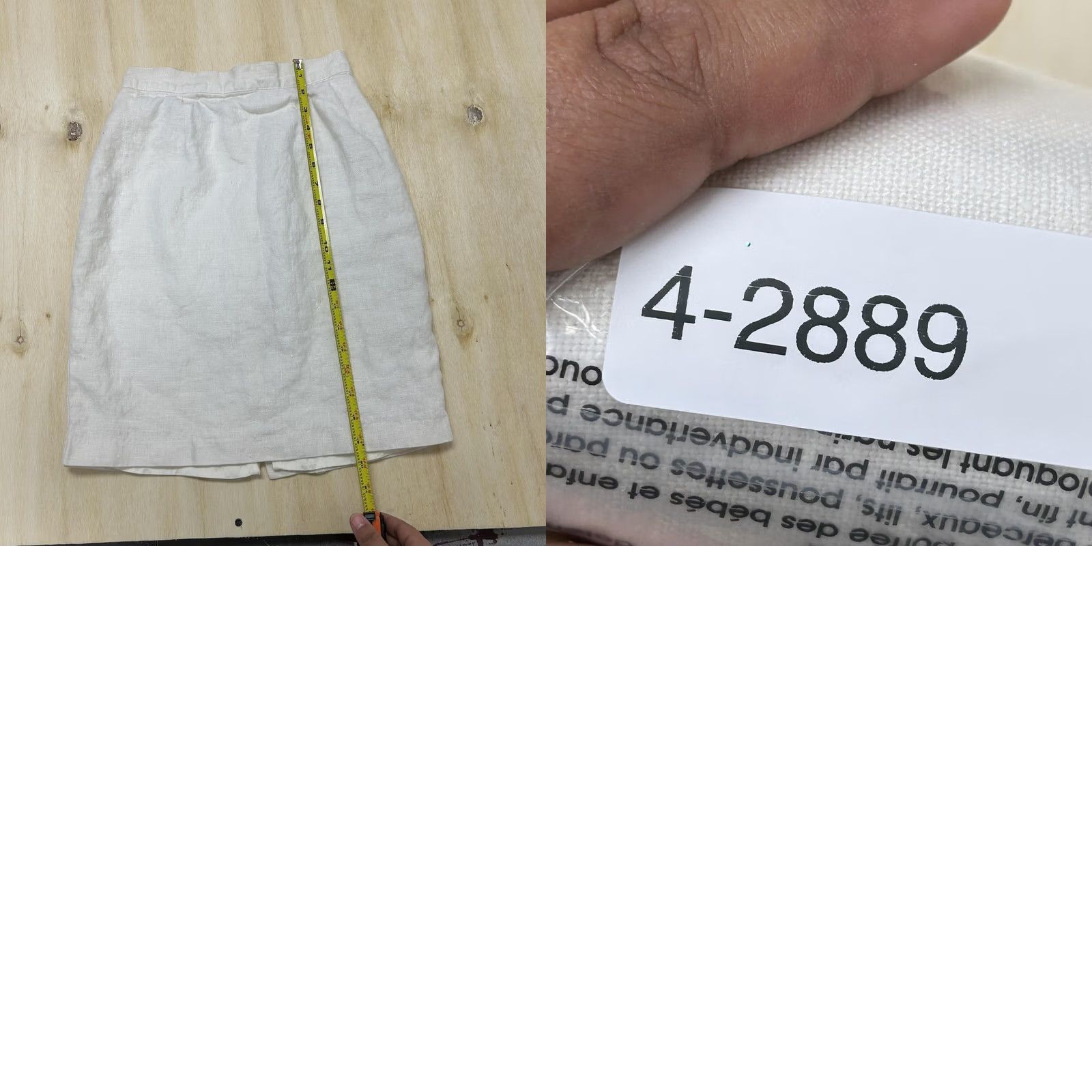 Vintage VINTAGE Tina Hagen Skirt Womens Small White Linen Pencil Knee Length USA Summer Size 28" / US 6 / IT 42 - 8 Thumbnail