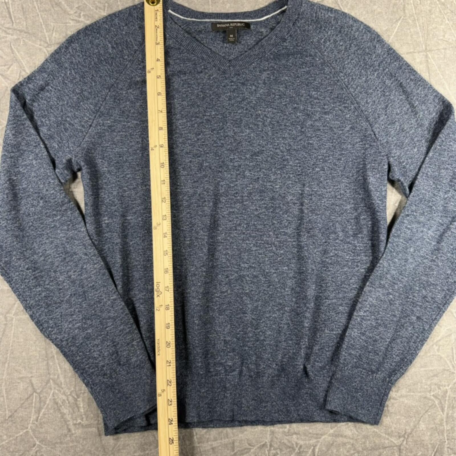 Banana Republic Banana Republic Sweater Women's M Blue V-Neck 100% Cotton Size M / US 6-8 / IT 42-44 - 4 Thumbnail