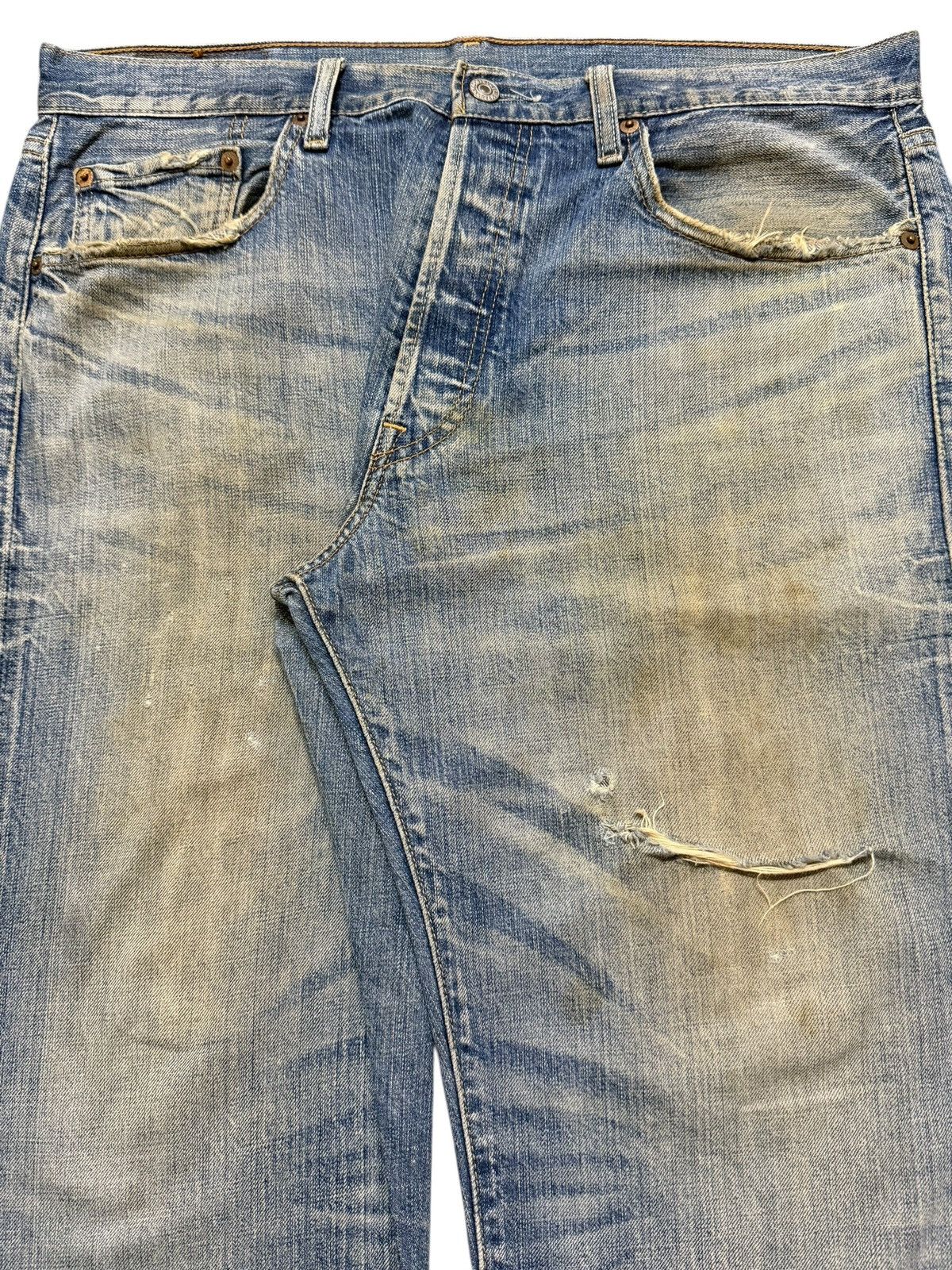 Levi's Vtg 90s Levis 501 Mud Wash Faded Whisker Wide Leg Straight Size US 36 / EU 52 - 4 Thumbnail