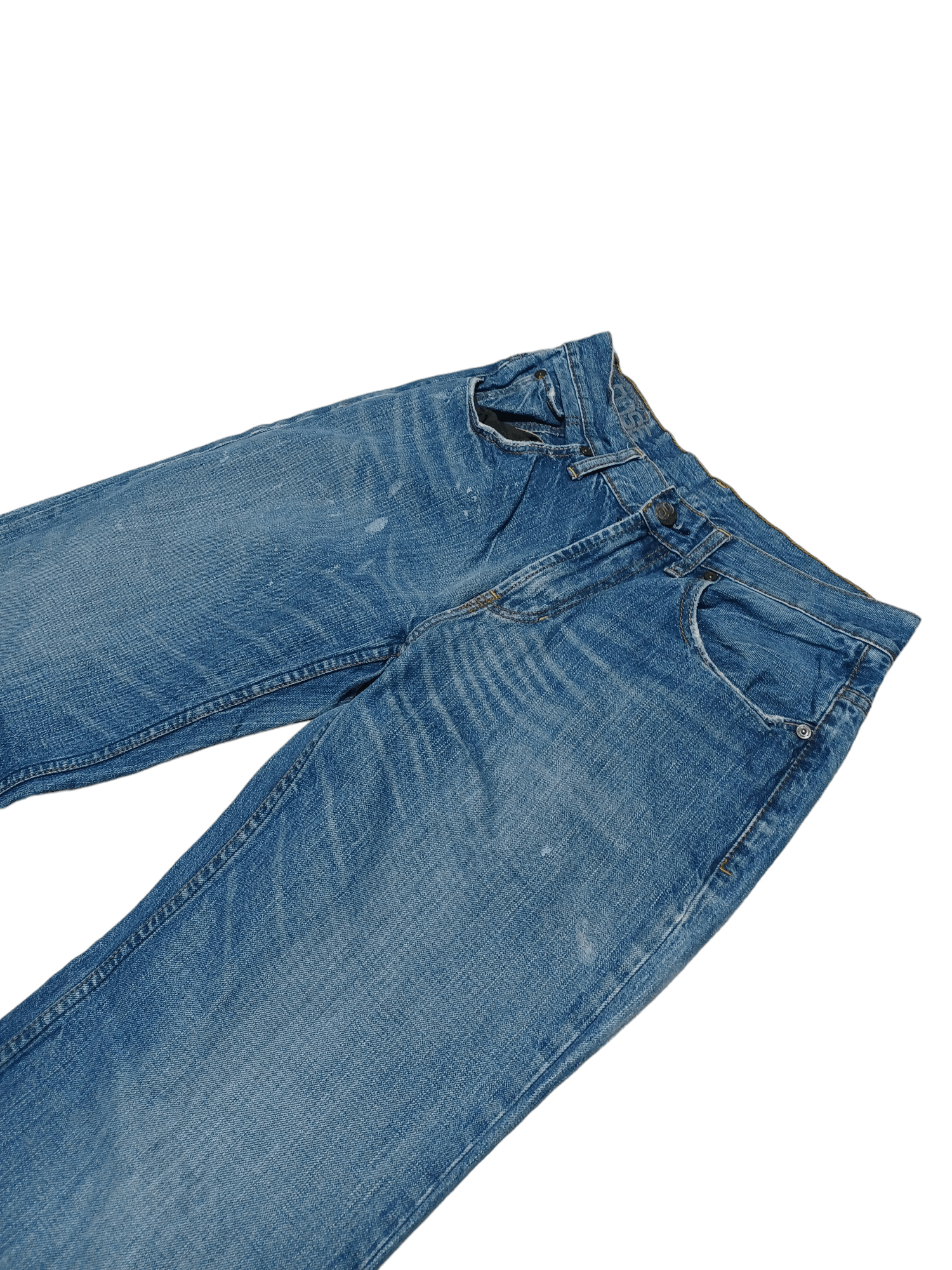 Bullhead Denim Co. PAINTED DISTRESSED DIRTY BULLHEAD LOOSE JEANS DENIM Size US 30 / EU 46 - 3 Thumbnail