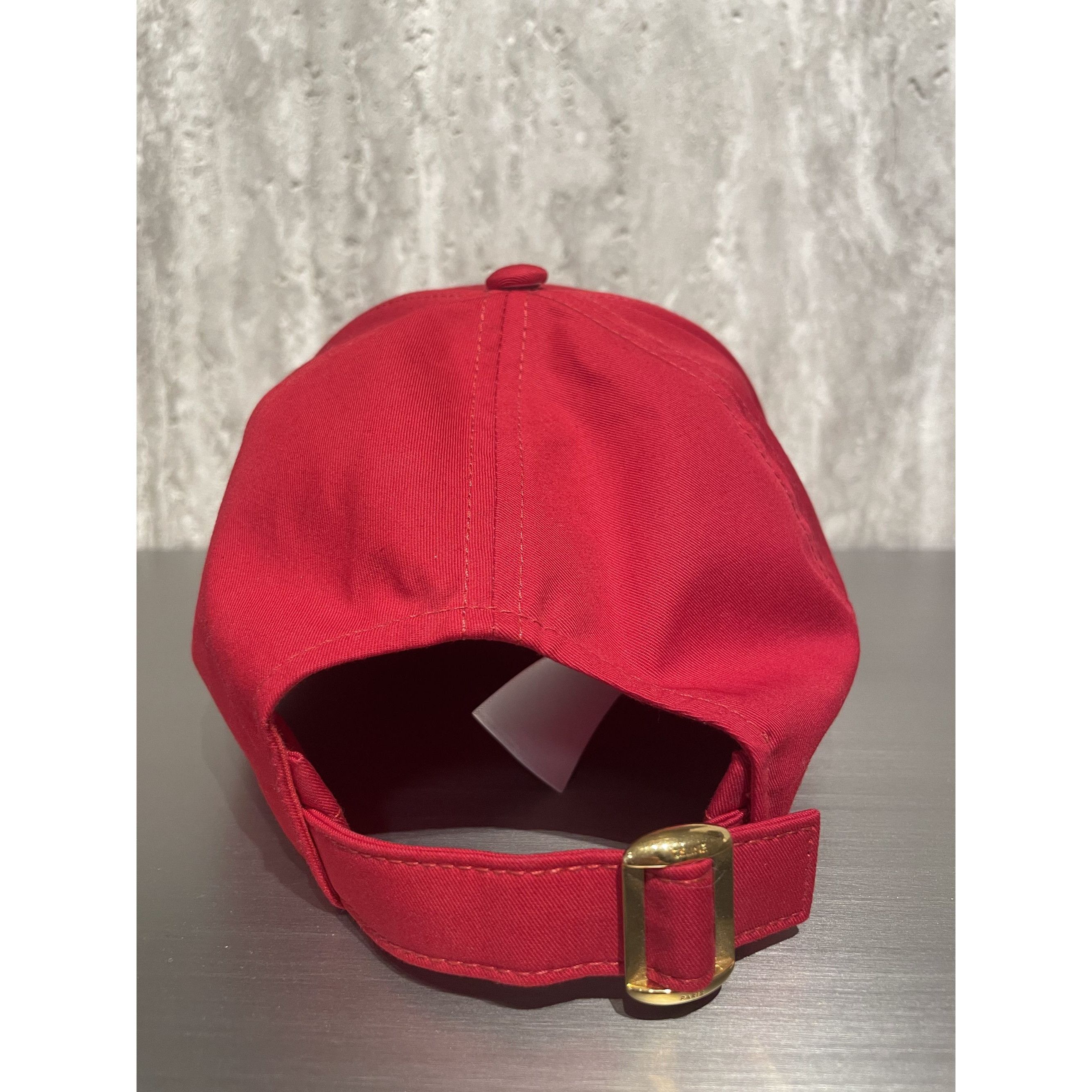 Celine Celine Red Cotton Baseball Cap With White 16 Embroidery Adju Size ONE SIZE - 3 Thumbnail