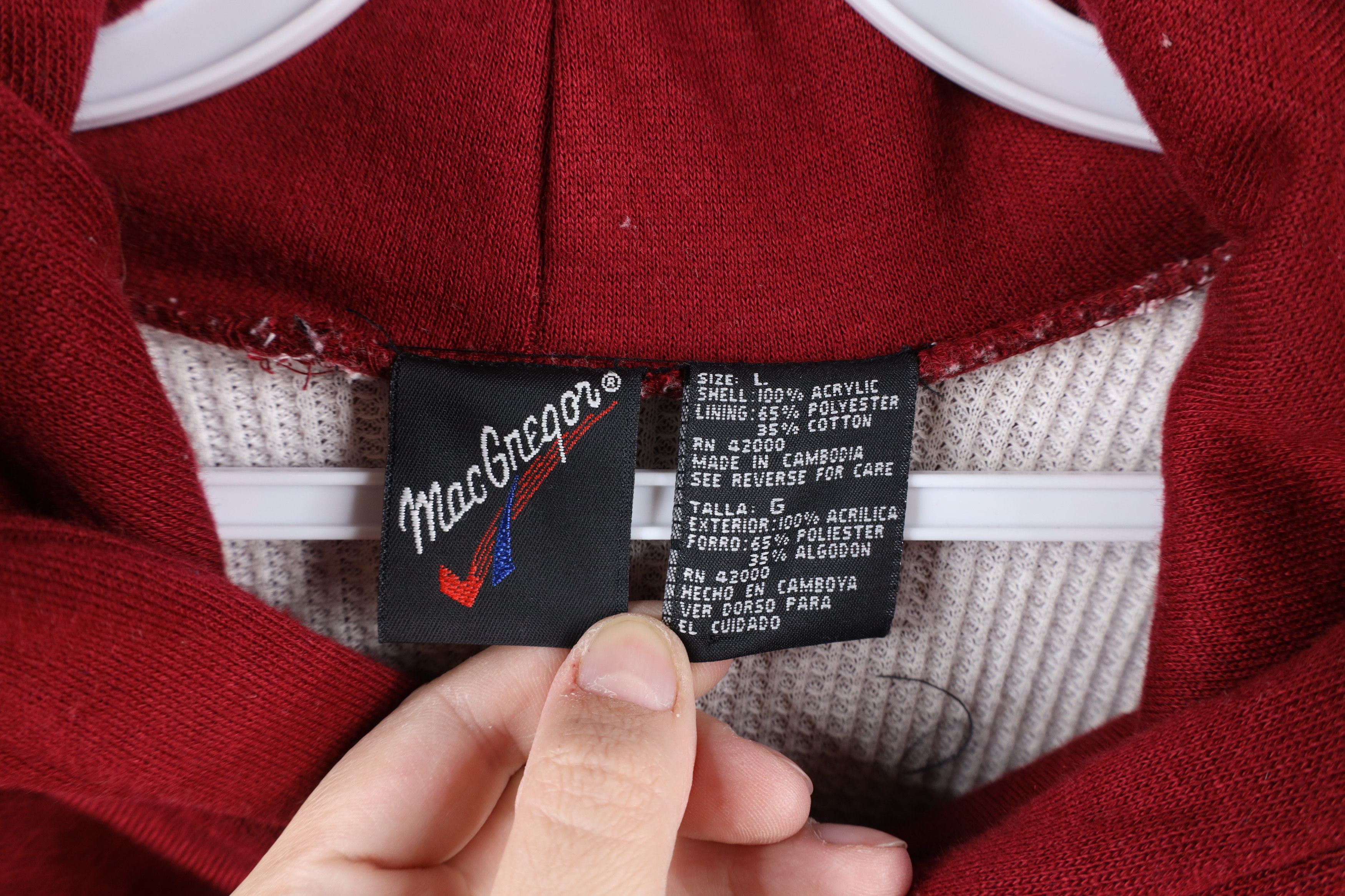 Vintage Vintage 90s Streetwear Knit Lined Heavyweight Hoodie Red Size US L / EU 52-54 / 3 - 4 Thumbnail