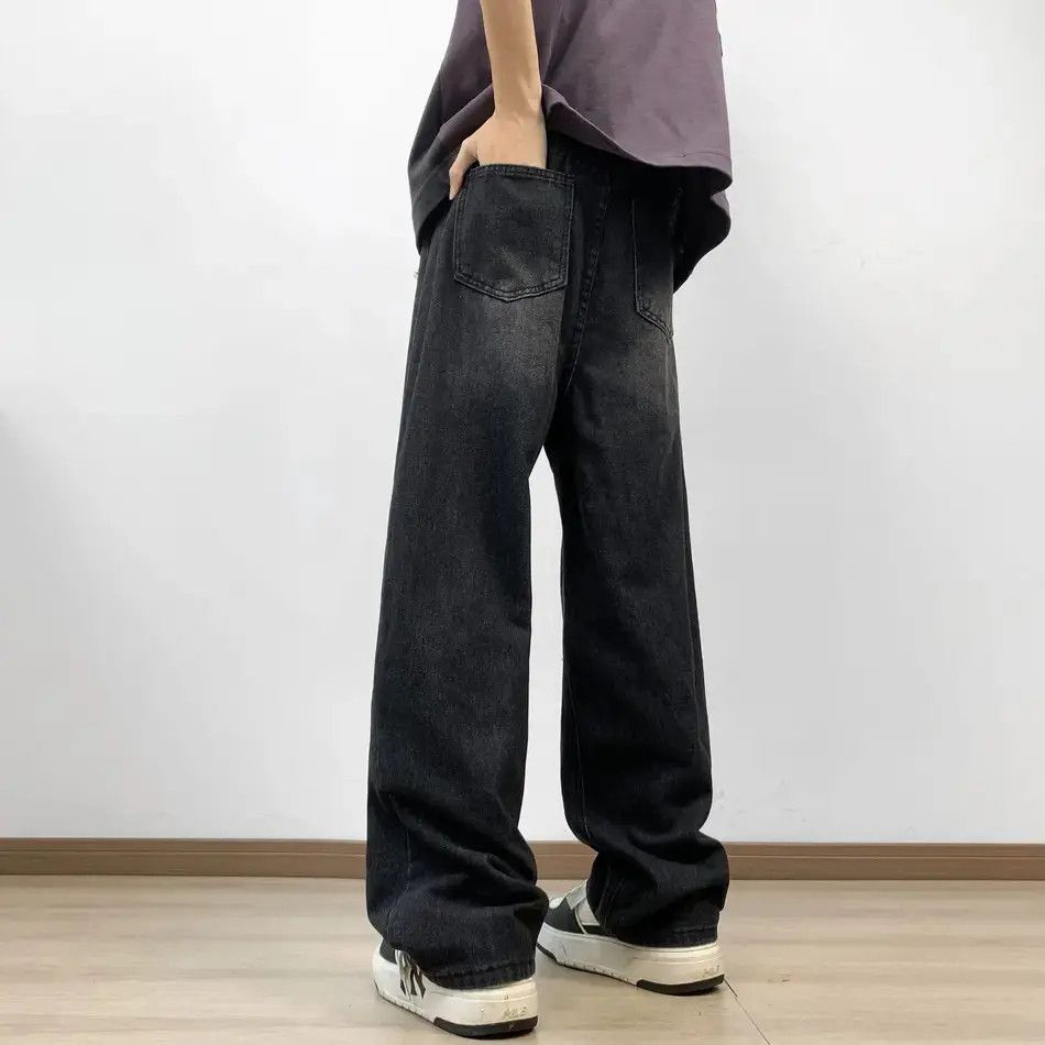 Japanese Brand Retro loose casual straight leg ripped jeans Size US 32 / EU 48 - 6 Thumbnail