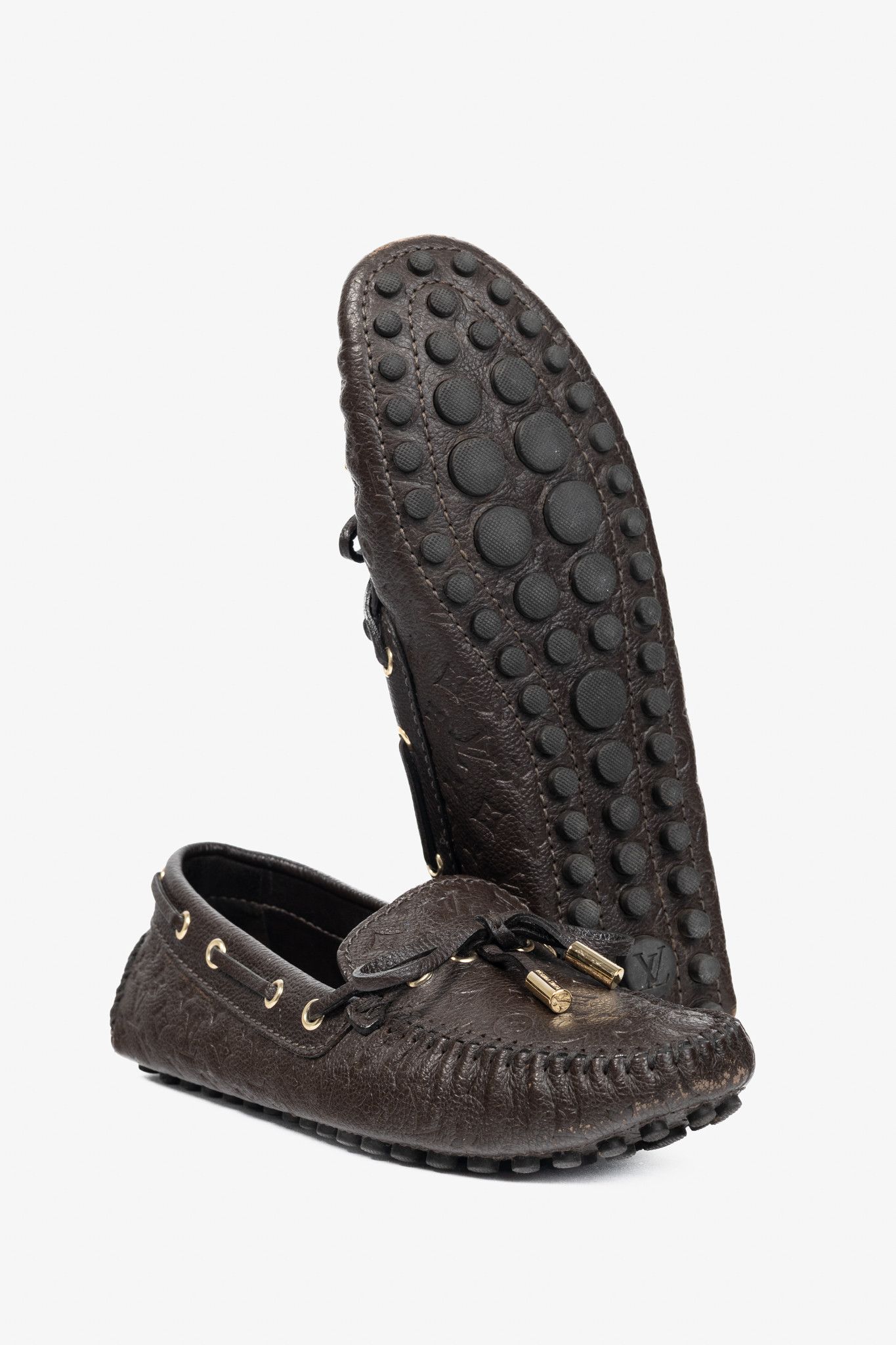 Louis Vuitton Louis Vuitton Gloria Monogram-Embossed Leather Flat Loafers Size US 6.5 / IT 36.5 - 5 Thumbnail