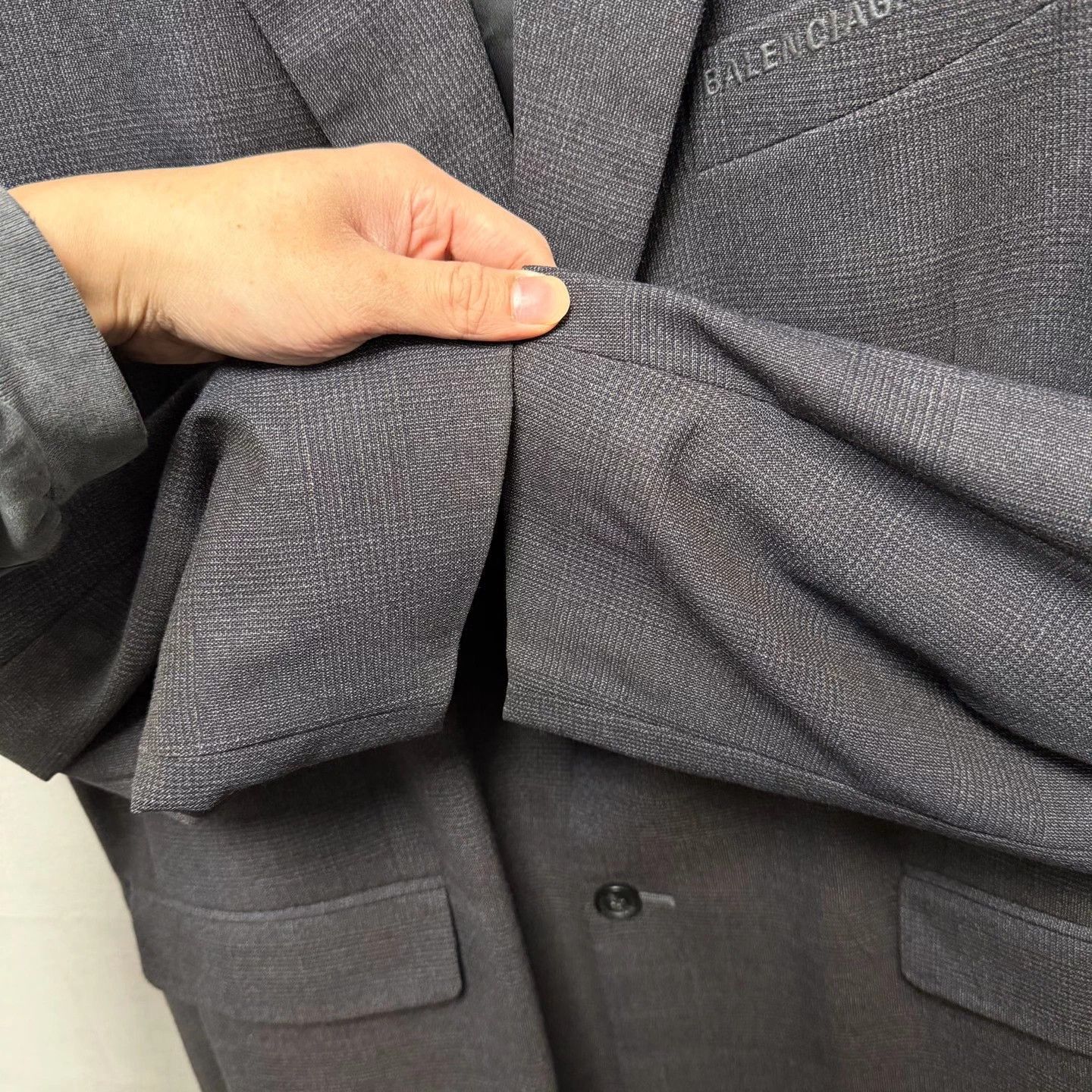 Balenciaga Balenciaga Thin Stripe Square Shoulder Suit Deep Gray 44 Size 44R - 7 Thumbnail