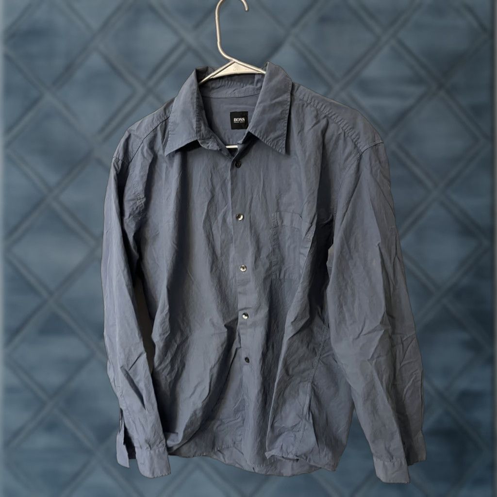 Hugo Boss Hugo Boss Mens Shirt Large Blue Long Sleeve Button Up Collar Size US L / EU 52-54 / 3 - 1 Thumbnail