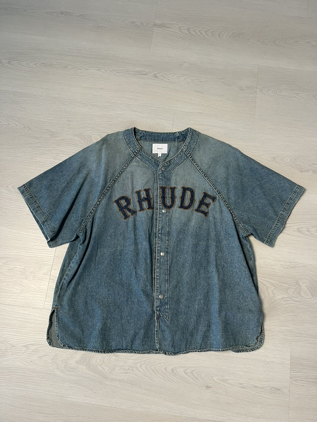 Rhude Rhude Denim Baseball Button Up Size US XL / EU 56 / 4 - 1 Thumbnail