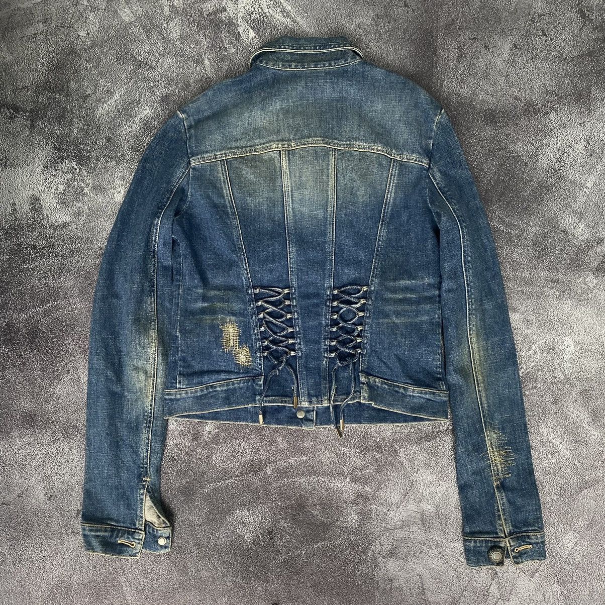 Designer Vintage Very Rare Roberto Cavalli Distressed Denim Jackets Size S / US 4 / IT 40 - 12 Thumbnail