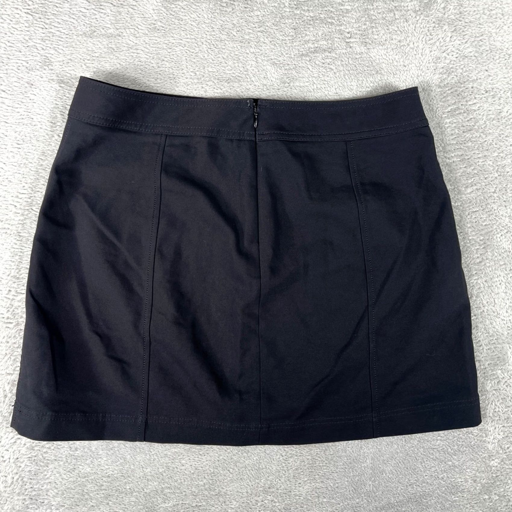 Express Y2K Express Mini Skirt Womens 12 Lace Up Front Pockets Grunge Mall Goth Black Polyester Cotton Blend Spandex Short Zip Size 34" / US 12 / IT 48 - 2 Thumbnail