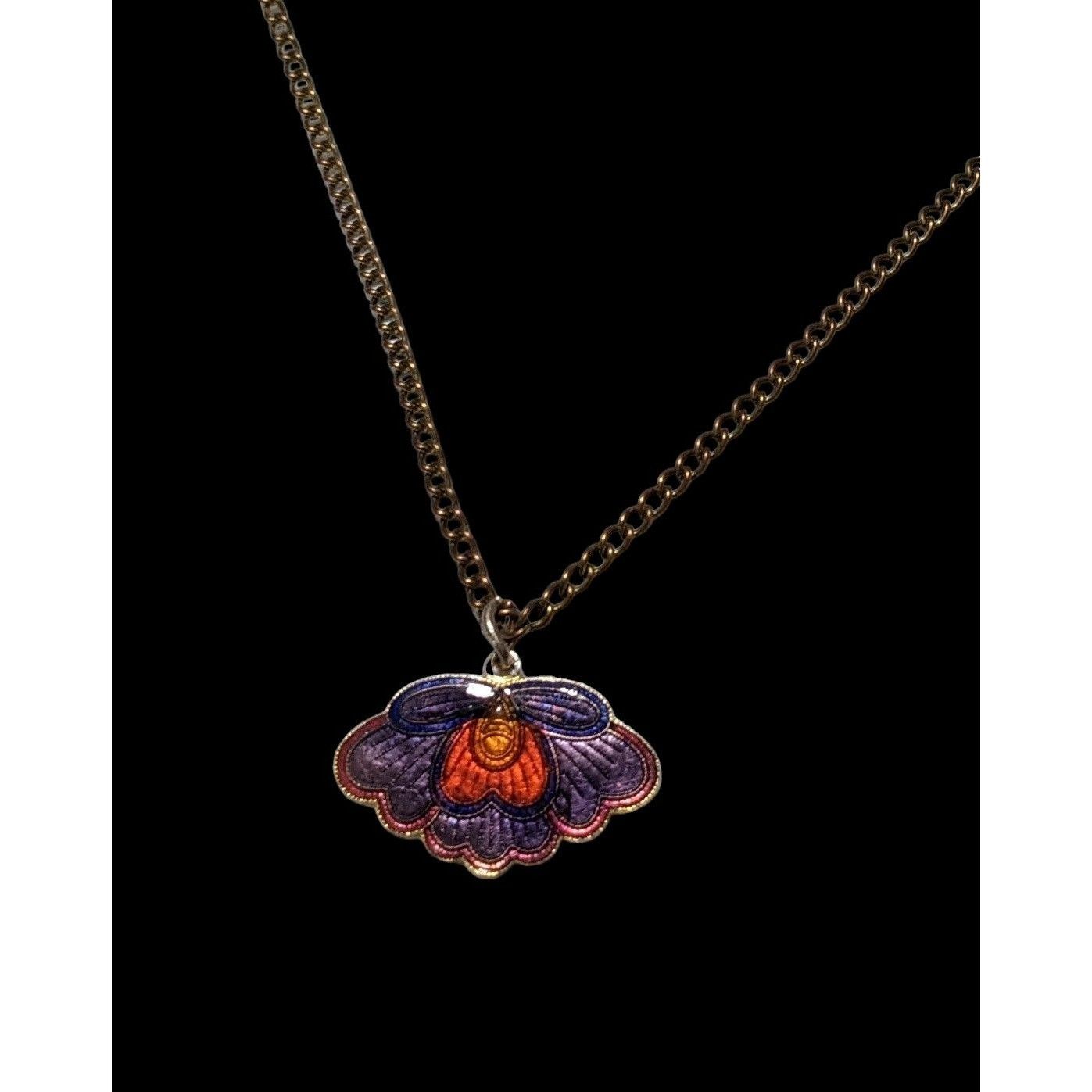 Other Purple Cloissone Moth Necklace Size ONE SIZE - 6 Thumbnail