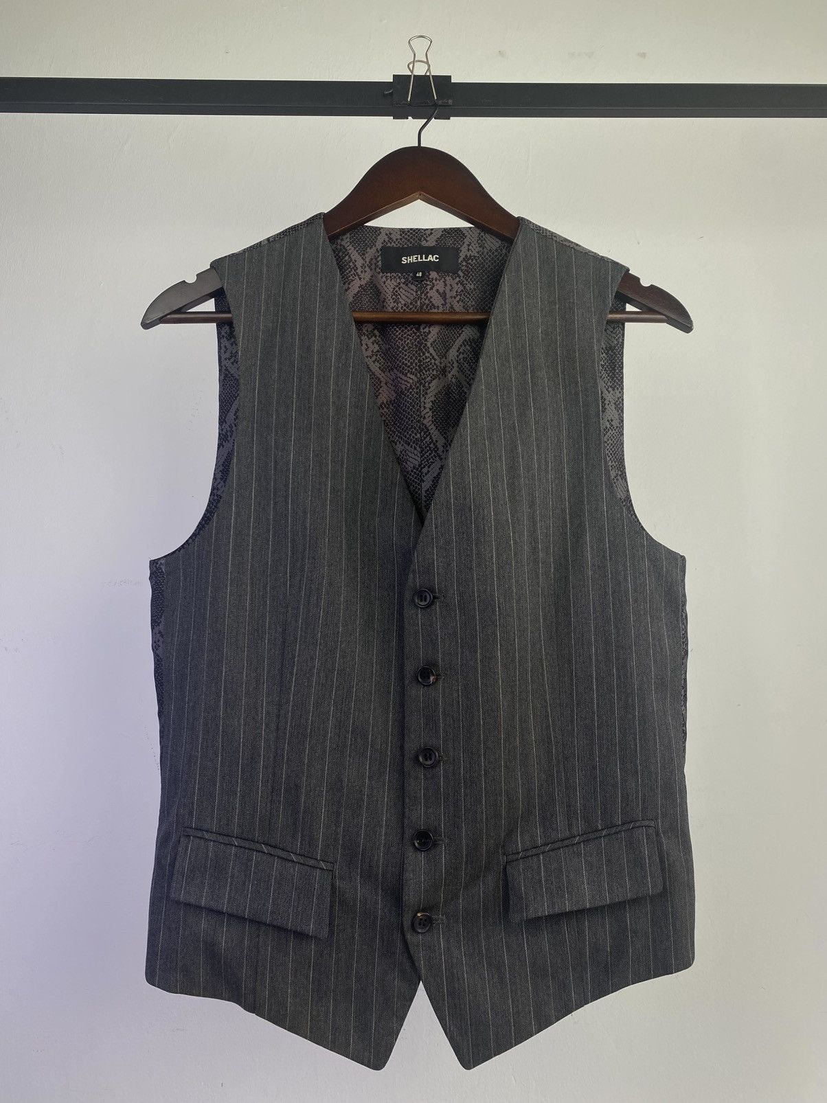 Shellac Shellac Avant-garde Snake Print Back Panel Vest Japan Size US M / EU 48-50 / 2 - 1 Thumbnail