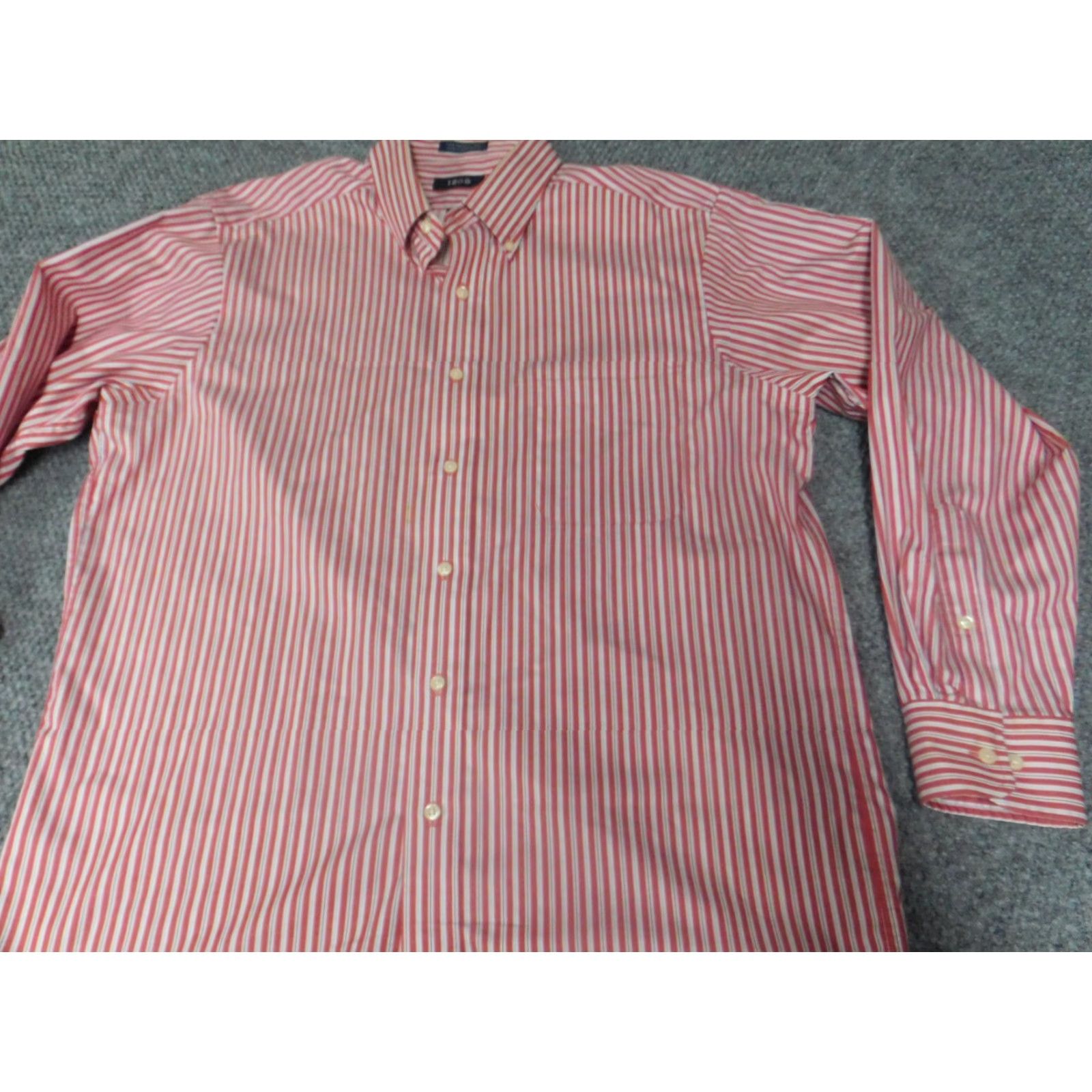 Izod IZOD Shirt Long Sleeve Red Striped Easy Care Button Up Classic Men L Size US L / EU 52-54 / 3 - 4 Thumbnail