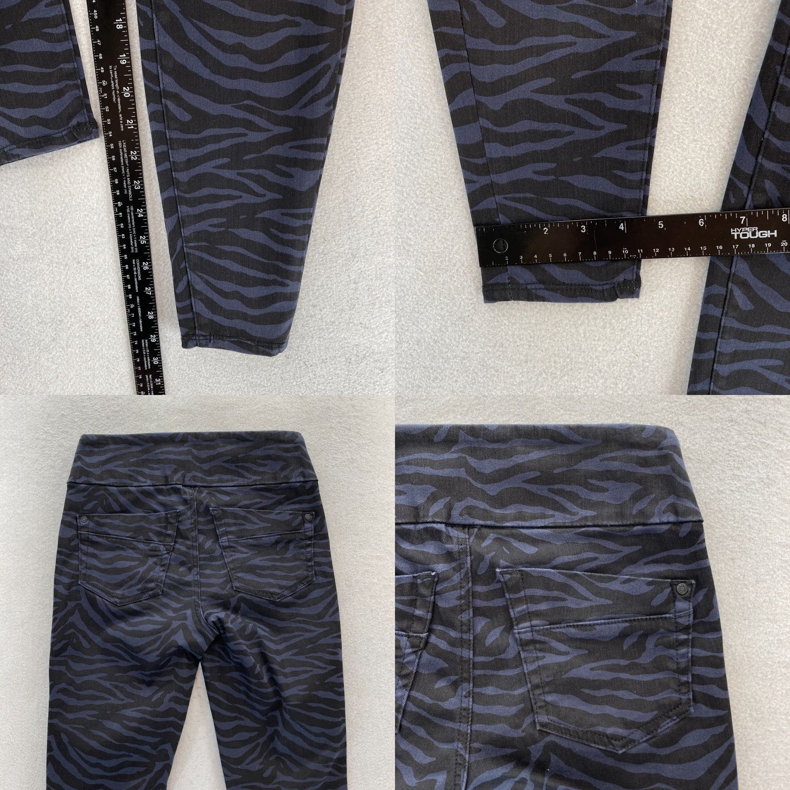 Vintage Rock & Republic Denim RX Fever Pull On Jeans Women's 4 Blue Tiger Stripe Stretch Size 27" / US 4 / IT 40 - 8 Thumbnail