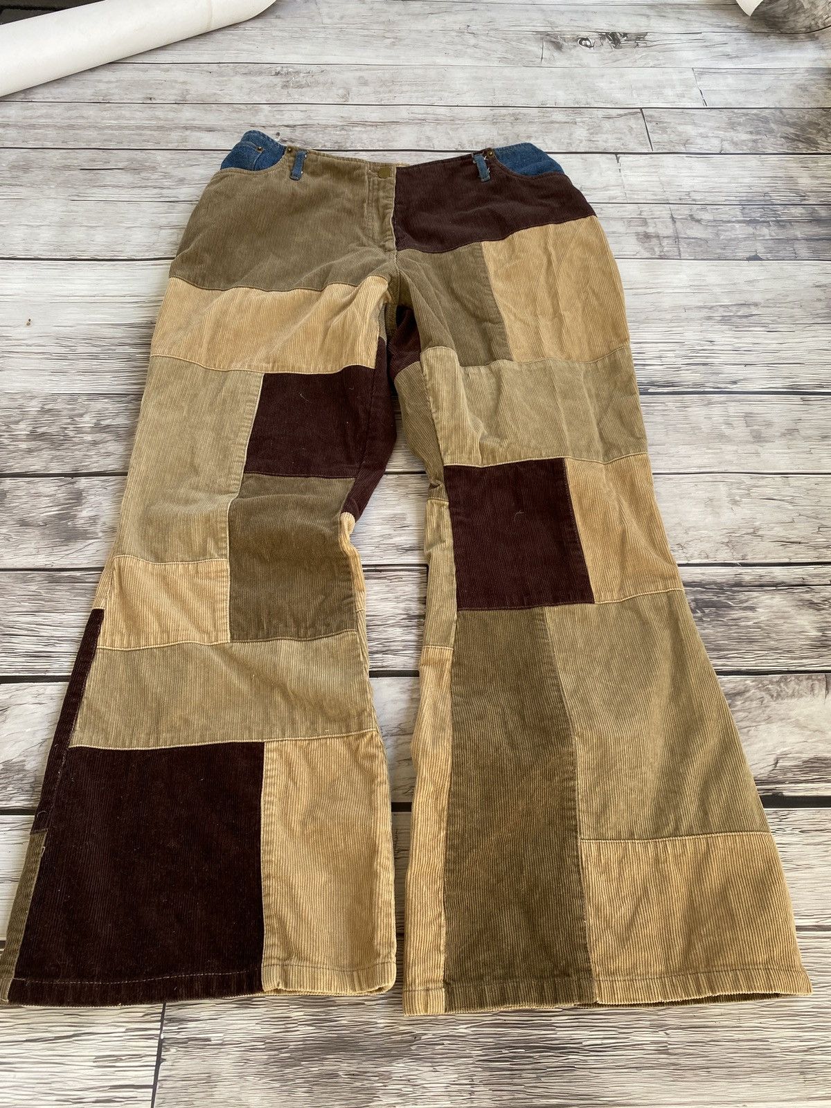 Y2K EXTREME FLARED PUNK ROCK PATCHWORK JAPANESE JEANS